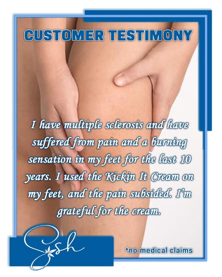 Discover how **Kickin’ It Cream** brings relief to all kinds of pain—including the discomfort of MS. 🌿💆♀️ Read this inspiring story today! 💖 #PainRelief #KickinItCream #MSAwareness #FeelBetter