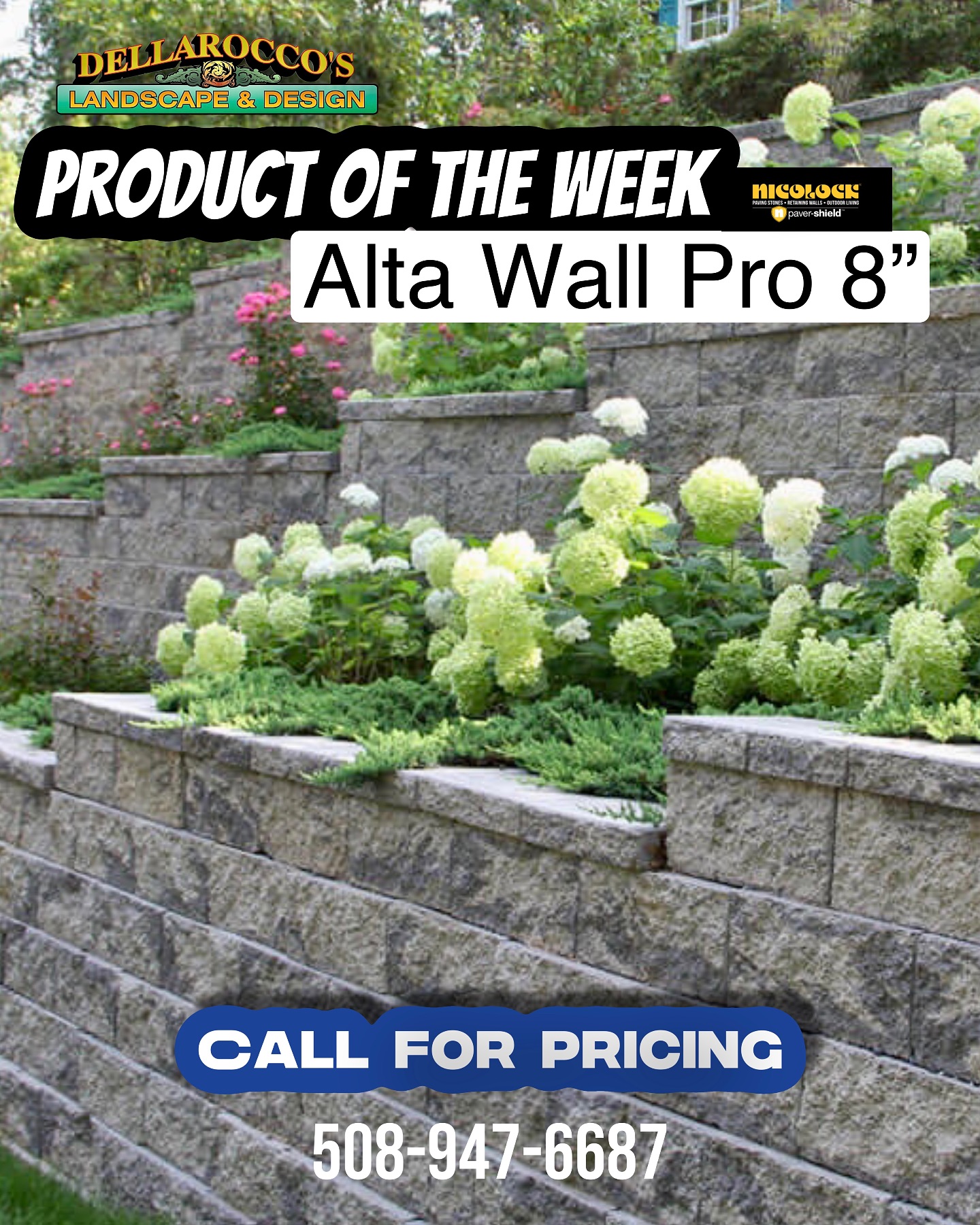 Our product of the week is the Nicolock Alta Wall Pro 8”
This is a decorative structural single face block made for retaining earth.
We’re stocked up and ready for the spring, are you?
#wallblock
#retainingwall
#nicolockpavers
#hardscape
#hardscapes
#hardscapedesign
#landscape
#landscaping
#landscapedesign
#masonry
#middleboro
#capecod
#boston
#newengland
#plymouthma
#outdoorliving
#homeandgarden