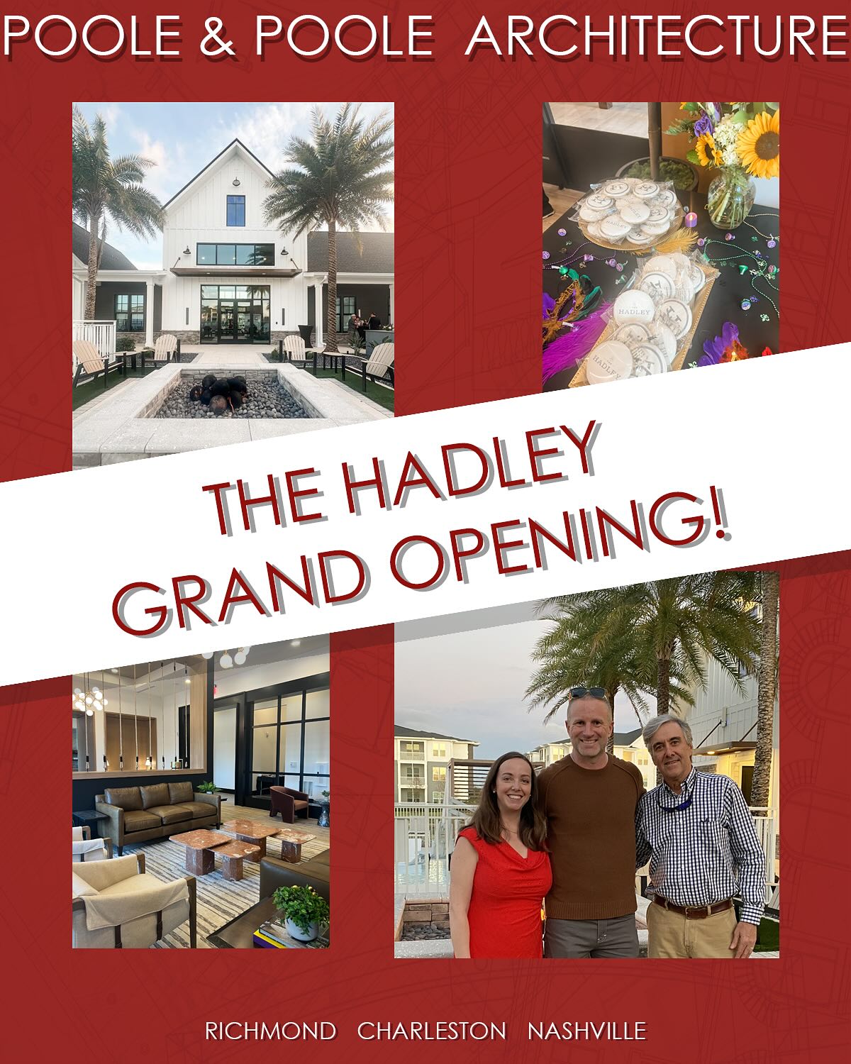 What a trip! The leaders of the team that worked that worked hard to bring The Hadley to life were in town for the grand opening! We love being able to see our projects come to fruition, and wow did this one turn out great! From the luxurious clubhouse, to the pool and more! We can’t wait to see the next project finished!