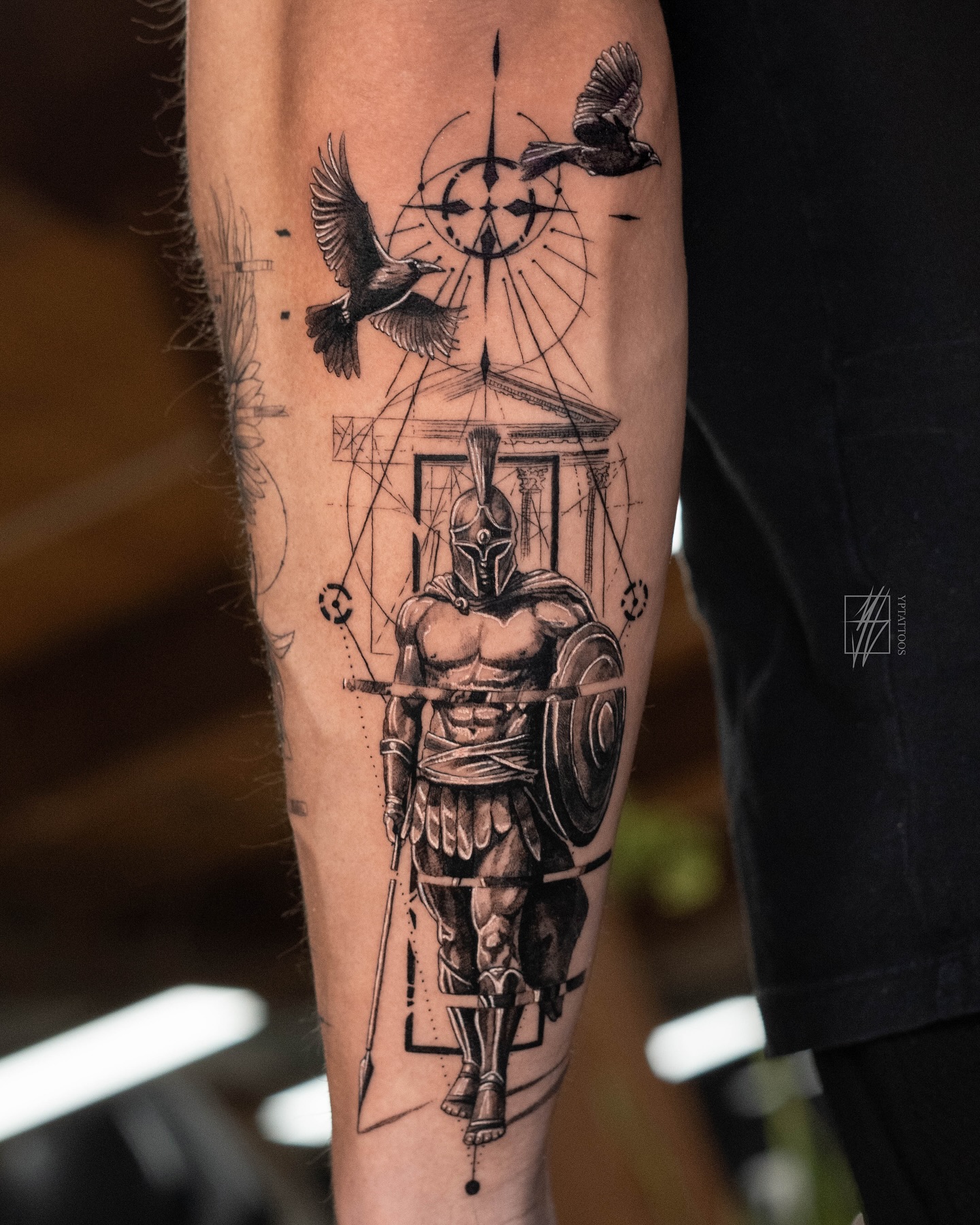 Echoes of the arena, carried by the wings of fate. ⚔️🐦⬛
Thank you once again for your continued support. I truly appreciate the trust you’ve placed in me and look forward to continuing this project in the future. This piece completes the forearm, with plans to extend it to the upper arm. A few small elements maybe added to fill in any remaining gaps.
Books are open. Check the bio for more details.
Looking forward to see what concepts and ideas you all have in mind!
PETER / YPTATTOOS
#freshtattoo #microtattoo #conceptual #moderntattoo #torontotattoo #inkoftheday #finelinetattoo #geometrictatttoo #lamanigancetoronto