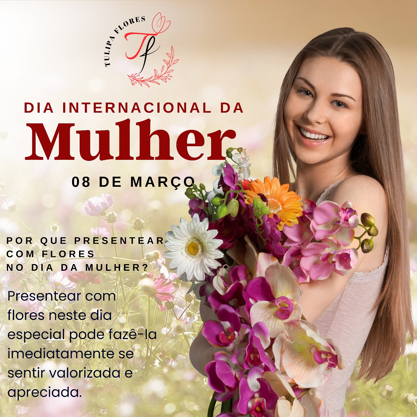 O melhor jeito de homenagear neste dia das Mulheres e demonstrar o reconhecimento da forma mais delicada e afetuosa, é presentear com lindas flores.
Neste dia das Mulheres, selecionamos alguns de nossos produtos que expressam palavras como admiração e respeito a todas as mulheres que inspiram.
Confira nosso Catálogo pelo WhatsApp ou acesse nosso site para mais opções.
WhatsApp: 21 96995-4089
Site: www.tulipaflores.com.br
#diadamulher #explore #presentediadamulher❤️ #flores #floresnaturais #deliverydeflores #rj