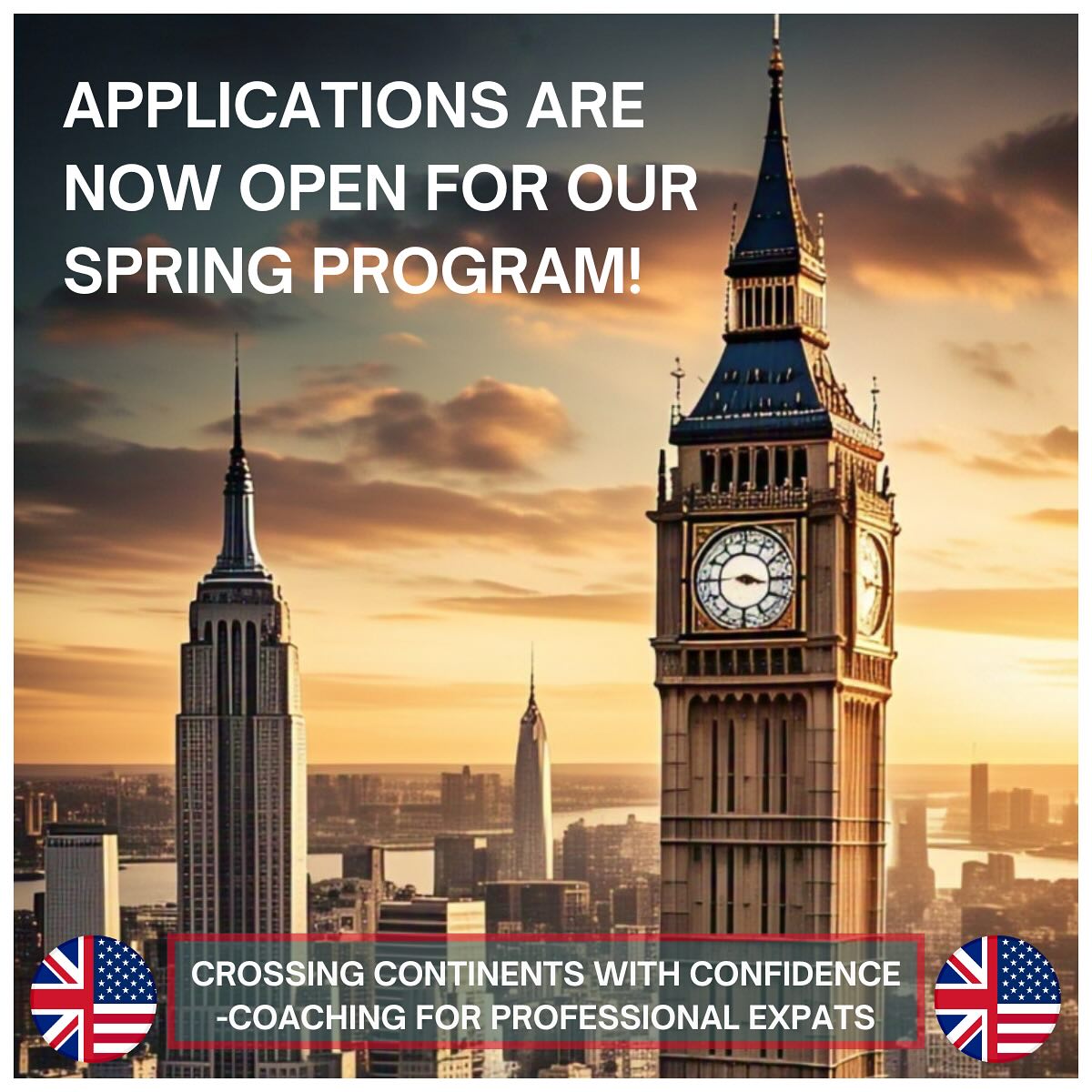 🚀 Making the Move from the UK 🇬🇧 to the US 🇺🇸 (or vice versa)?
A new country. A new culture. A whole new professional landscape. Exciting? Absolutely! Challenging? Without a doubt.
Even the most experienced leaders face hurdles - adapting to different business norms, rebuilding networks, and managing the personal impact of such a major transition.
That’s why "Crossing Continents with Confidence" was created - to help expat professionals navigate change, overcome challenges, and thrive through personalized 1:1 coaching and the support of a group of like-minded professionals on a similar journey.
🌍 New cohort launching this Spring! Whether you're preparing for your move or have relocated within the last two years, let’s set you up for success so you can thrive in your new environment.
📩 DM me to learn more! Or go to the link in my bio!
#dowhatmakesyoursoulshine #ExpatLife #CareerAbroad #ThrivingAbroad #Leadership #GlobalMobility #InternationalCareer #UKtoUSA #USAtoUK #NewBeginnings #britsinamerica #englishmaninnewyork #nyc #london #goglobal #entrepreneurialsoul 🇺🇸🌎 🇬🇧 🦋