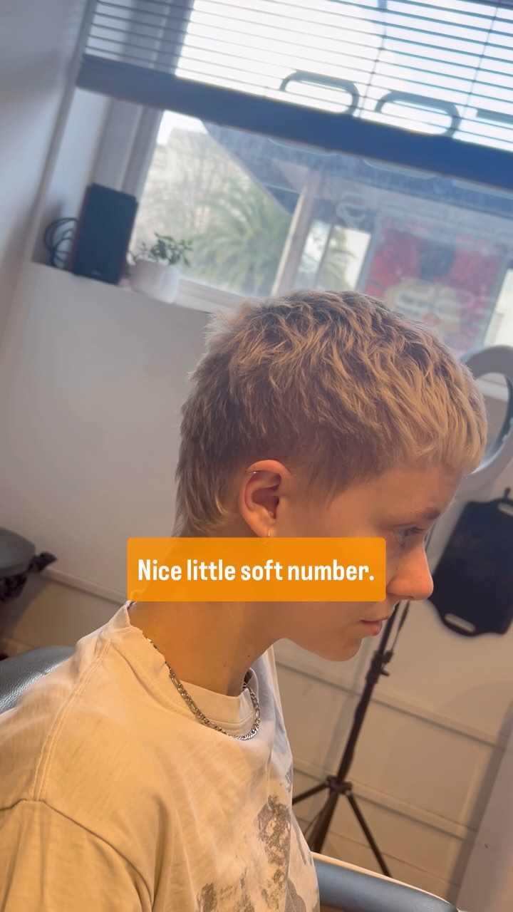 Little soft mullet for Celeste.
.
.
Styled using @fatboyhairpro perfect putty.
.
.
#barber #smallbusiness #mullet #soft