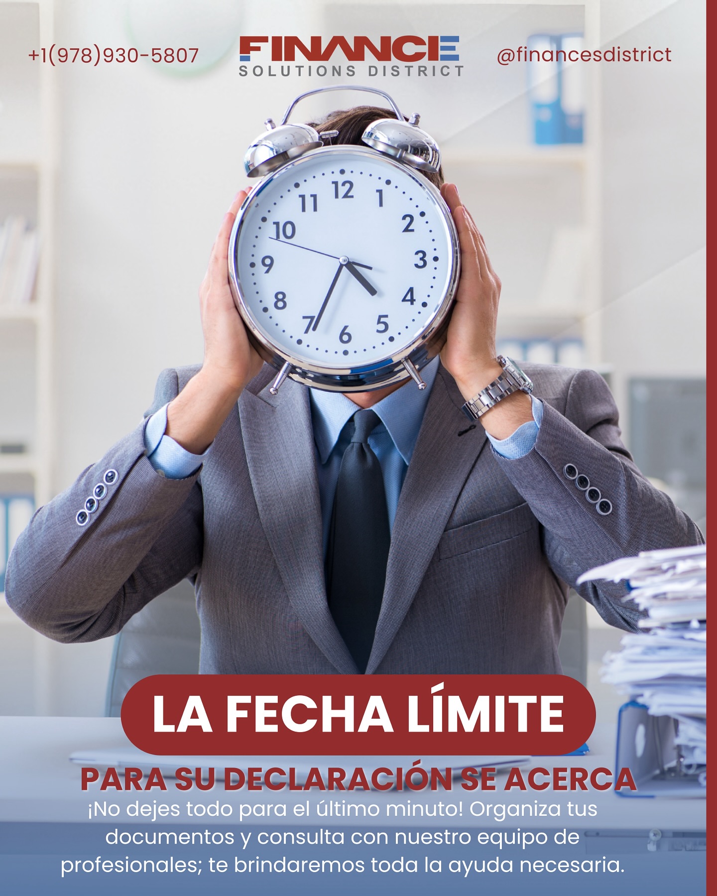 😓¿Estrés por la fecha límite de tu declaración?💸Respira profundo
En Finance District te ayudamos a que este proceso sea sencillo y sin preocupaciones👍🏼
Nuestro equipo de profesionales te brindará toda la ayuda necesaria para que te sientas seguro y tranquilo🙌🏼
Organiza tus documentos y contáctanos hoy mismo📲
.
.
.
#Declaraciones #SinEstrés #Tranquilidad #Finanzas #AyudaProfesional #FinanceDistrict
