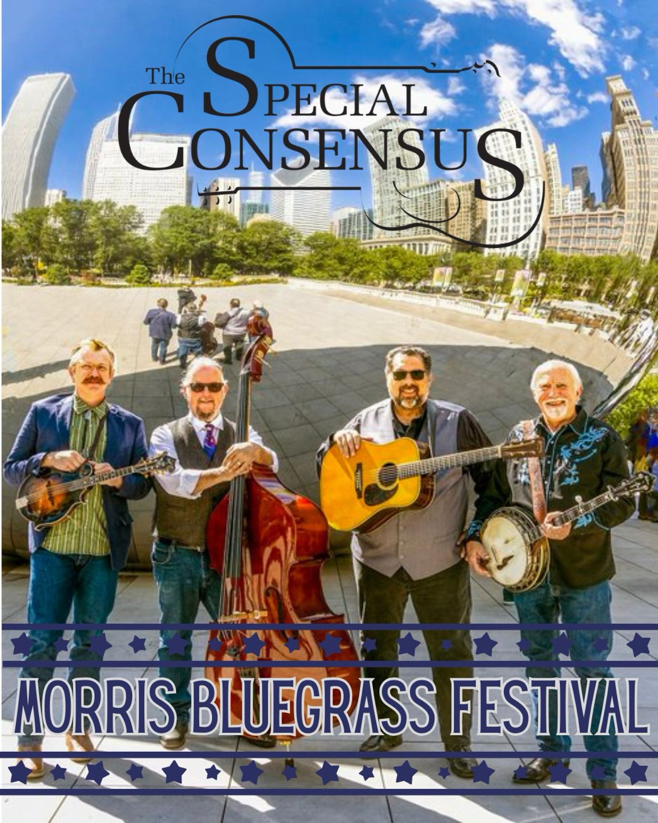 ARTIST HIGHLIGHT - The Special Consensus 2012 AND 2018 GRAMMY NOMINEE
The Special Consensus is a bluegrass band that has achieved a contemporary sound in their four decades of performing, making their music a modern classic. The band is led by Greg Cahill, banjo player and recipient of the prestigious Distinguished Achievement Award from the International Bluegrass Music Association (IBMA) and inducted into the Society for the Preservation of Bluegrass Music in America Hall of Greats, and includes Dan Eubanks (bass), Greg Blake (guitar) and Michael Prewitt (mandolin).
Special Consensus has received eight awards from the IBMA and two Grammy nominations (Scratch Gravel Road in 2012 and Rivers and Roads in 2018). Tickets on sale now www.morrisbluegrassfestival.com