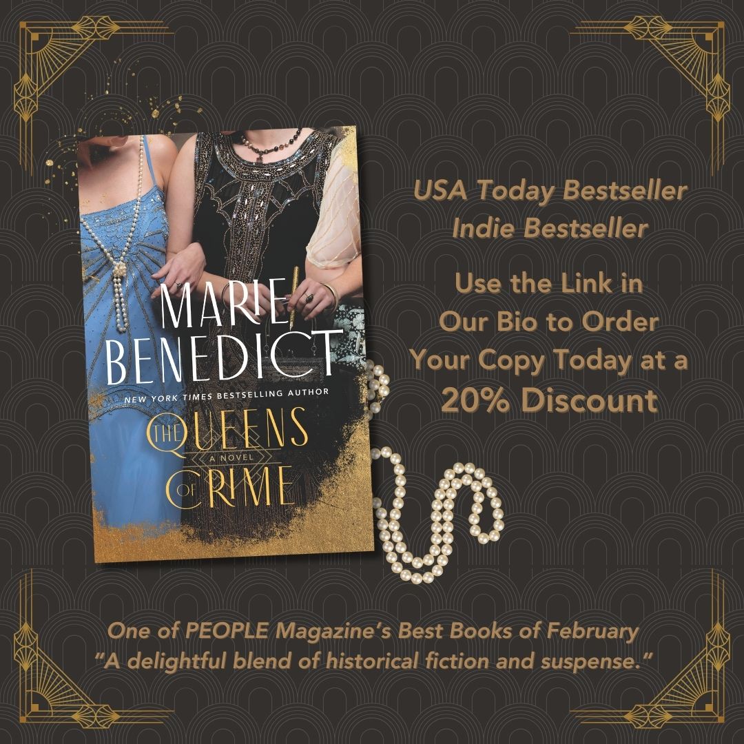 Already a USA Today & Indie bestseller! Marie Benedict's 𝙏𝙝𝙚 𝙌𝙪𝙚𝙚𝙣𝙨 𝙤𝙛 𝘾𝙧𝙞𝙢𝙚 has been named one of PEOPLE Magazine's Best Books of February, noted as a "delightful blend of historical fiction and suspense." 𝙏𝙝𝙚 𝙌𝙪𝙚𝙚𝙣𝙨 𝙤𝙛 𝘾𝙧𝙞𝙢𝙚 is a thrilling story of the five greatest women writers of the Golden Age of Mystery and their bid to solve a real-life murder.
𝗚𝗲𝘁 𝘆𝗼𝘂𝗿 𝗰𝗼𝗽𝘆 𝘁𝗼𝗱𝗮𝘆 𝗳𝗼𝗿 𝟮𝟬% 𝗼𝗳𝗳!
If you have not yet secured your ticket to the Author Luncheon on April 9, you can purchase your book when purchasing your ticket at the Author Luncheon link in our bio. LIMITED TICKETS AVAILABLE!
If you have already purchased your ticket, but forgot to add a book, need extra copies or would simply like to support the Ridgewood Public Library by purchasing your copy through Friends, you can use the Queens of Crime link in our bio.
#MarieBenedict #QueensofCrime #AuthorLuncheon #RidgewoodPublicLibrary #RidgewoodNJEvents #BergenCounty