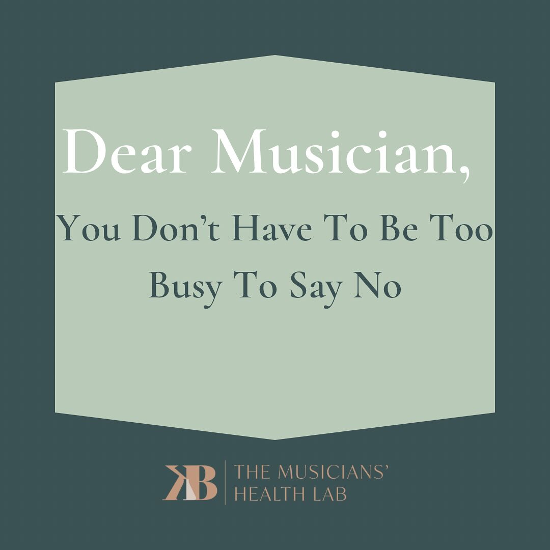 I was recently asked to serve as a board member for a local organization. I said no because the time commitment and potential stress was incompatible with my current life, goals, and health.
Three month later, they came back and asked me again. I said, “I’m sorry, I said no three months ago and meant it. Why am I being asked again?” They said… “we hoped you would change your mind.”
It’s a reminder that you don’t have to be too busy to say no. You don’t have to be on the brink of exhaustion. You don’t have to say yes simply because they ask… or ask again.
What have you given yourself permission to say no to lately?
#musician #musicianshealth #performanceanxiety #clarinet #clarinetist #piano #pianist #oboe #flute #fluteteacher #saxophone #band #choir #musicstudent #musicteachers