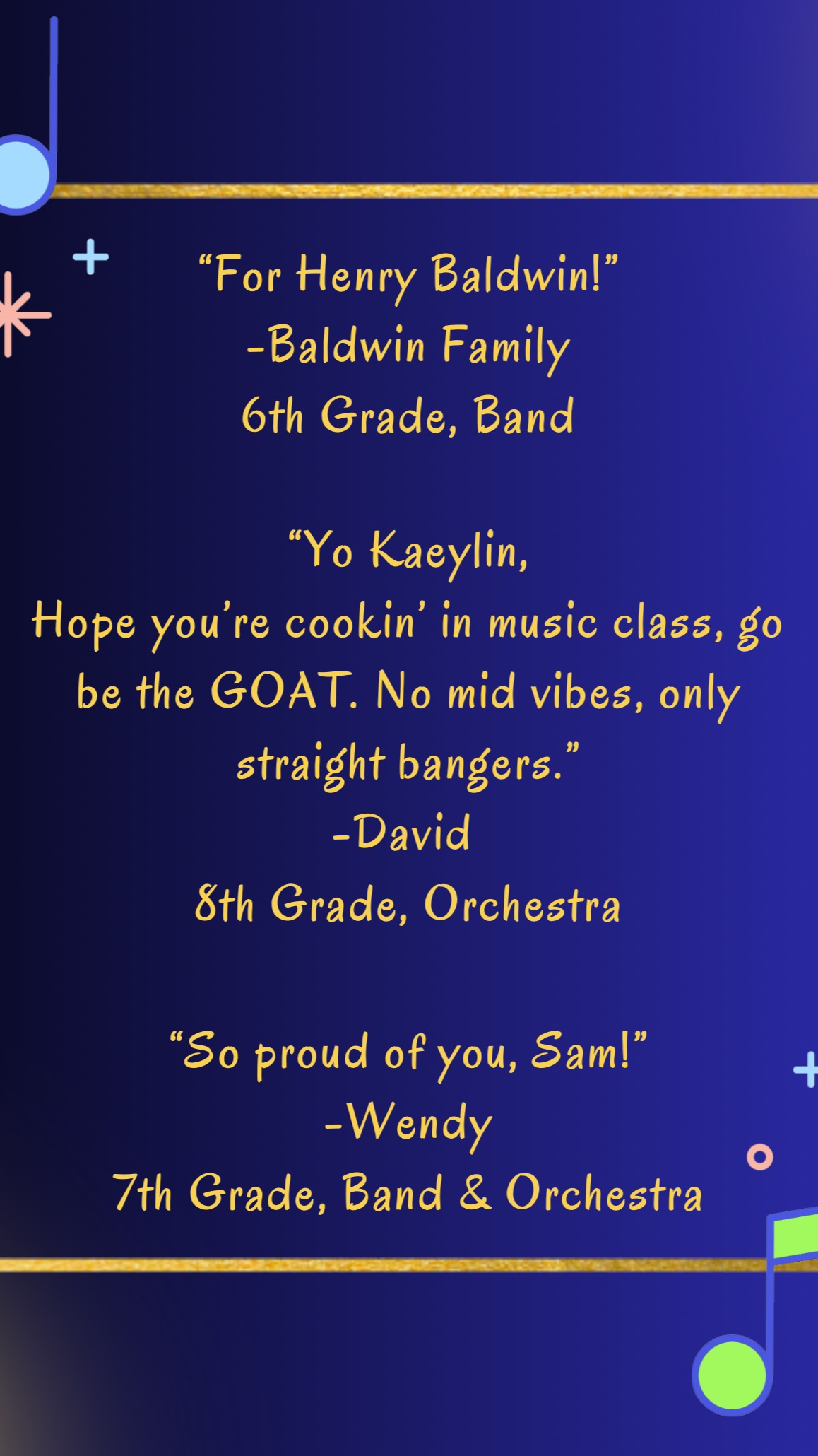 Donations and notes for our sponsored students are starting to roll in! Thank you, and please share our website with your friends and family! www.explorermusicboosters.org