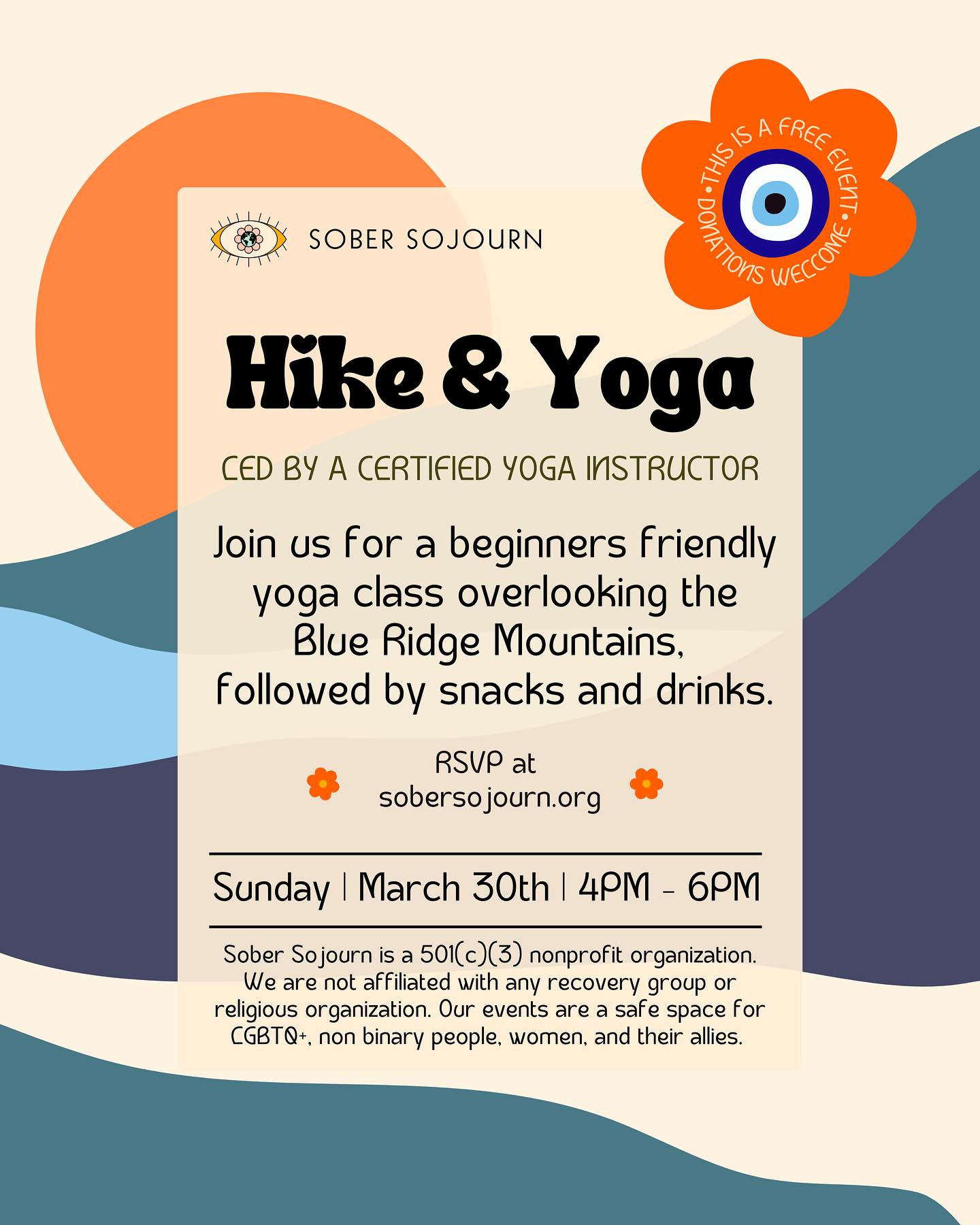 ✨Hike & Yoga✨ Sunday March 30th at 4pm
🪷Join us for a moderate hike followed by a beginners friendly yoga class led by certified yoga instructor the wonderful @lovelylilrae
Snack and drinks to be enjoyed after the class. Please let me know if you have any allergies!
This is a free event, but donation are always welcome 💕
To RSVP please visit:
sobersojourn.org
Sober Sojourn is registered 501(c)(3 ) organization. We are not affiliated with any recovery groups or religious organizations. Our hikes are a safe space for LGBTQ+, non-binary people, women, and their allies. 🌈
#boone #wnc #wncmountains #sobercommunity #alcoholfreelifestyle #sobercurious
