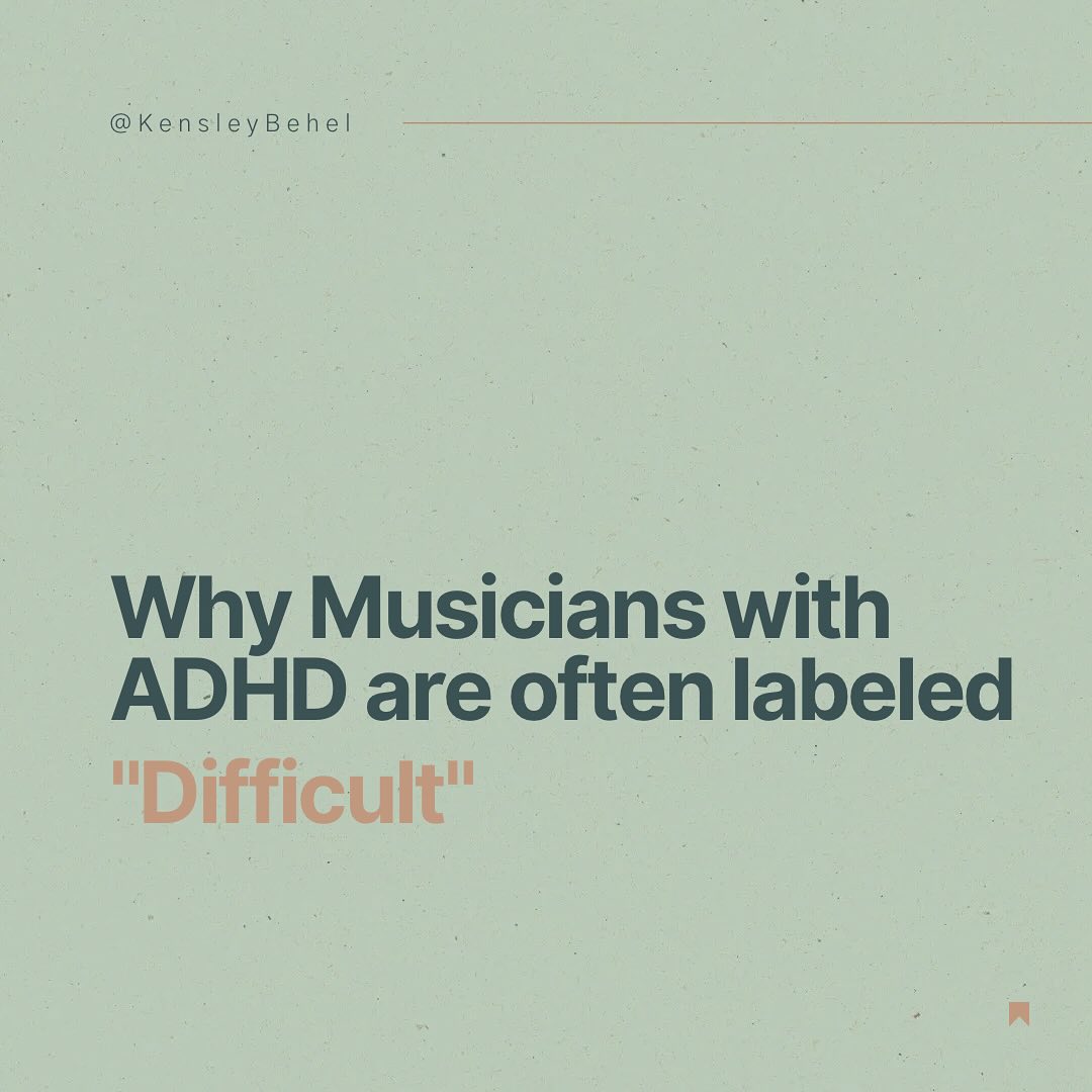 My guess is… if you’re a musician with ADHD you’ve been labeled as lazy or difficult as some point in your career.
Let’s chat about why.
Sometimes it’s because you’ve needed more (or different instructions)
Sometimes it’s because you struggle to find motivation.
But more often than not, it’s because the authority figure is ill-equipped to know how to appropriately guide those who are neurodivergent.
#adhd #musicians #clarinet #musiced #adhdmusician #musicstudio #musicstudent