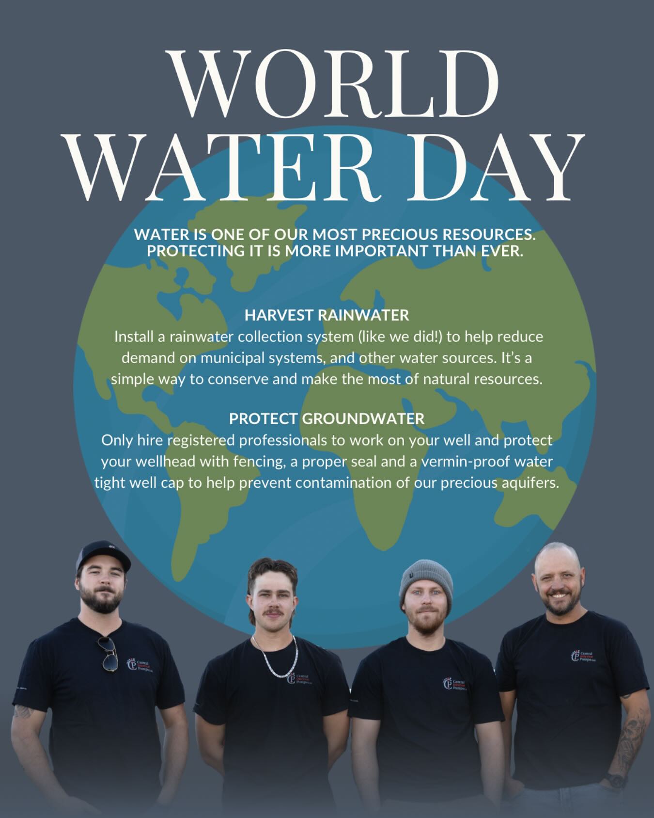 💧Tomorrow is World Water Day! 🌎
Water is life! It nourishes us, keeps our world green and brings people together. We celebrate the power of water and the role it plays in our daily lives. Let’s take a moment to appreciate this incredible resource and find small ways to use it wisely everyday 💙
What is your favourite way to enjoy water - let us know in the comments! 👇
#WorldWaterDay #Kamloops #KamloopsBC #KamloopsBusiness #SupportLocal #ProtectorsOfGroundwater #Groundwater #Aquifer #WellPump #WaterSystem #WaterWell #WaterWellDrilling #SubmersiblePump #FranklinElectric #Grundfos #WaterTreatment #WellRehab #WellTesting #RainWaterCollection #Groundwater #Aquifer