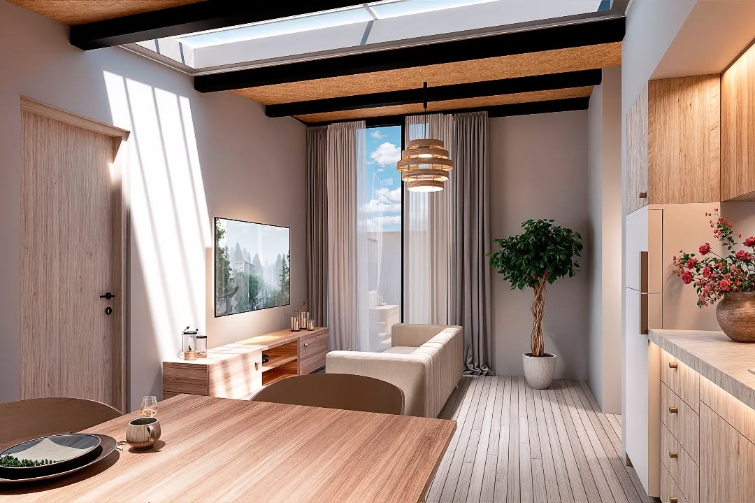 En Casa Linde, el interiorismo está pensado para potenciar la fluidez del espacio social. La distribución se organiza de manera que las transiciones entre áreas sean naturales y dinámicas, permitiendo una conexión sin interrupciones entre la sala, el comedor y la cocina.
El uso de materiales cálidos y claros, junto con mobiliario empotrado y soluciones a medida, optimiza cada metro cuadrado sin sacrificar amplitud. La paleta de colores y texturas establece un equilibrio entre modernidad y calidez, mientras que la iluminación natural refuerza la sensación de apertura y conexión con el entorno.
Cada elemento ha sido diseñado para que el espacio respire y se sienta libre, creando una atmósfera donde la vida cotidiana fluye de manera armónica.
Conoce más sobre nuestros proyectos en www.sommetestudio.com
#interiorismo #architecturelovers #modernarchitecture #arquitecturainterior #minimalism #designinspiration #arquitecturaydiseño #carchi #ecuador
