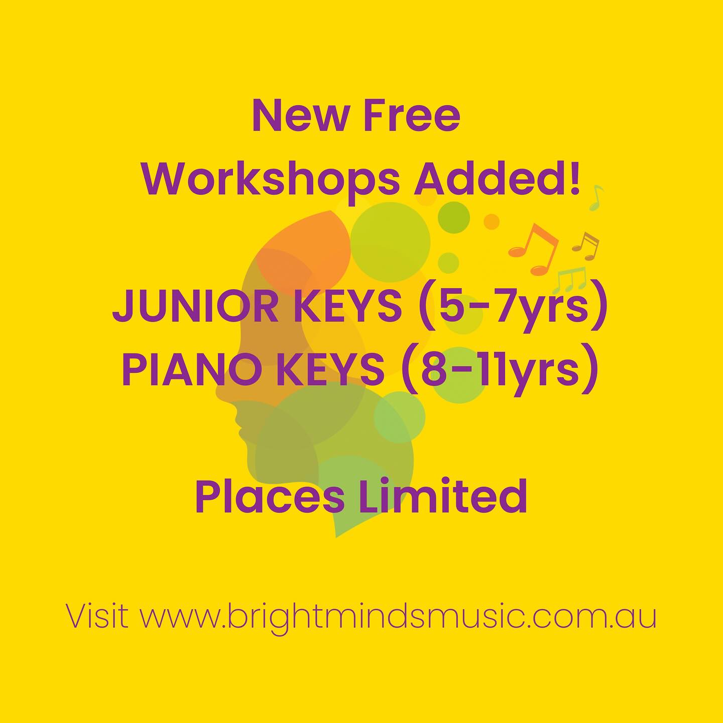 Thinking about starting lessons in Term 2? It’s not too late to try out our classes at one of our limited free workshops. We have new free workshops happening on Friday 4 April 2025. Head to www.brightmindsmusic.com.au to register!