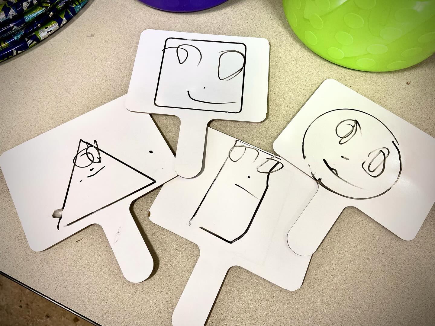 Shapes are more fun when they have faces 😁🥸🤓 #occupationaltherapy #farmOT #stableplace