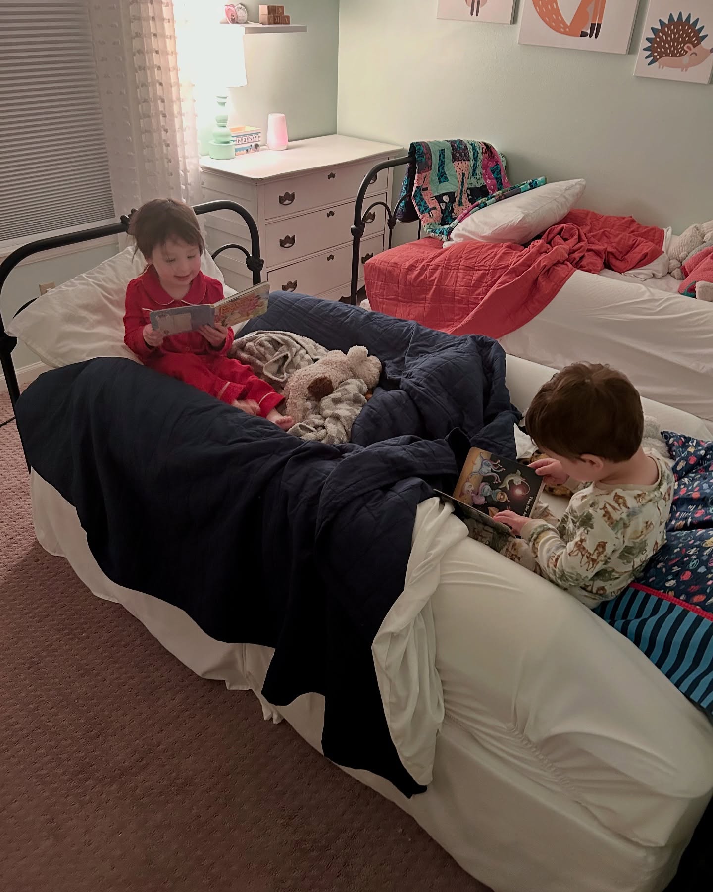 With two sets of twins, I’ve learned that transitions are hard. And by that, I mean hard for me. I wish I could slow time, hold onto the familiar, and keep them little just a bit longer. The thought of changing our routine feels overwhelming—because every transition is a reminder that they’re growing up.
Our littlest set just moved to big kid beds. Goodbye cribs, goodbye tiny hands reaching for me through the slats, goodbye the sweet safety of knowing exactly where they are. And hello… to new freedoms, new milestones, and a whole new chapter. This morning, I walked into their room to wake them up and found them sitting together, giggling and flipping through books—a moment that wouldn’t have been possible in their cribs. And in that instant, I realized something: they were ready, even if I wasn’t.
To the mama struggling with change, I see you. I know how bittersweet it feels. But trust that your heart will tell you when the time is right. And when it happens—whether it’s weaning from bottles, that first daycare drop-off, or sending them off to college—you’ll see them step into their next stage with confidence. Because as hard as it is to let go, these are the moments when our babies truly shine.
#TwinMom #MomLife #BigKidBeds #MotherhoodUnplugged #RaisingTwins #MomOfMultiples #ToddlerLife #ParentingJourney #EmotionalMom #TransitionsAreHard #BittersweetMoments #GrowingUpTooFast #LetThemBeLittle #HeartfeltMotherhood #twinsofinstagram #twinsofinstagram #twinstwice #twinningtwice