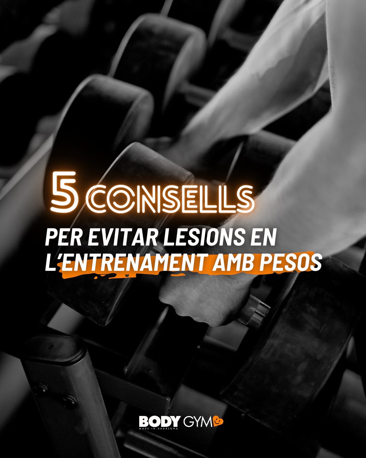 Vols evitar lesions mentre entrenes amb pesos? 🤔
Avui et portem 5 CONSELLS clau per protegir el teu cos i entrenar de manera segura.👌🏼
1. 🔥 No evitis L’ECALFAMENT
2. ⌛️No T’APURIS
3. ☝🏼 No T’EXIGEIXIS MASSA
4. 🚫No IGNORIS EL DOLOR
5. 👟No T’OBLIDIS DEL CALÇAT
Segueix aquests 5 TIPS i notaràs la diferència en els teus entrenaments! 😉
BODY GYM🔸
www.bodygym.cat
#gym #gymtips #fitness #gymhacks #tips #routine #entrenamiento #bodygym #body #badalona #exercise #motivation #discipline #bg #deporte #run #healthylive