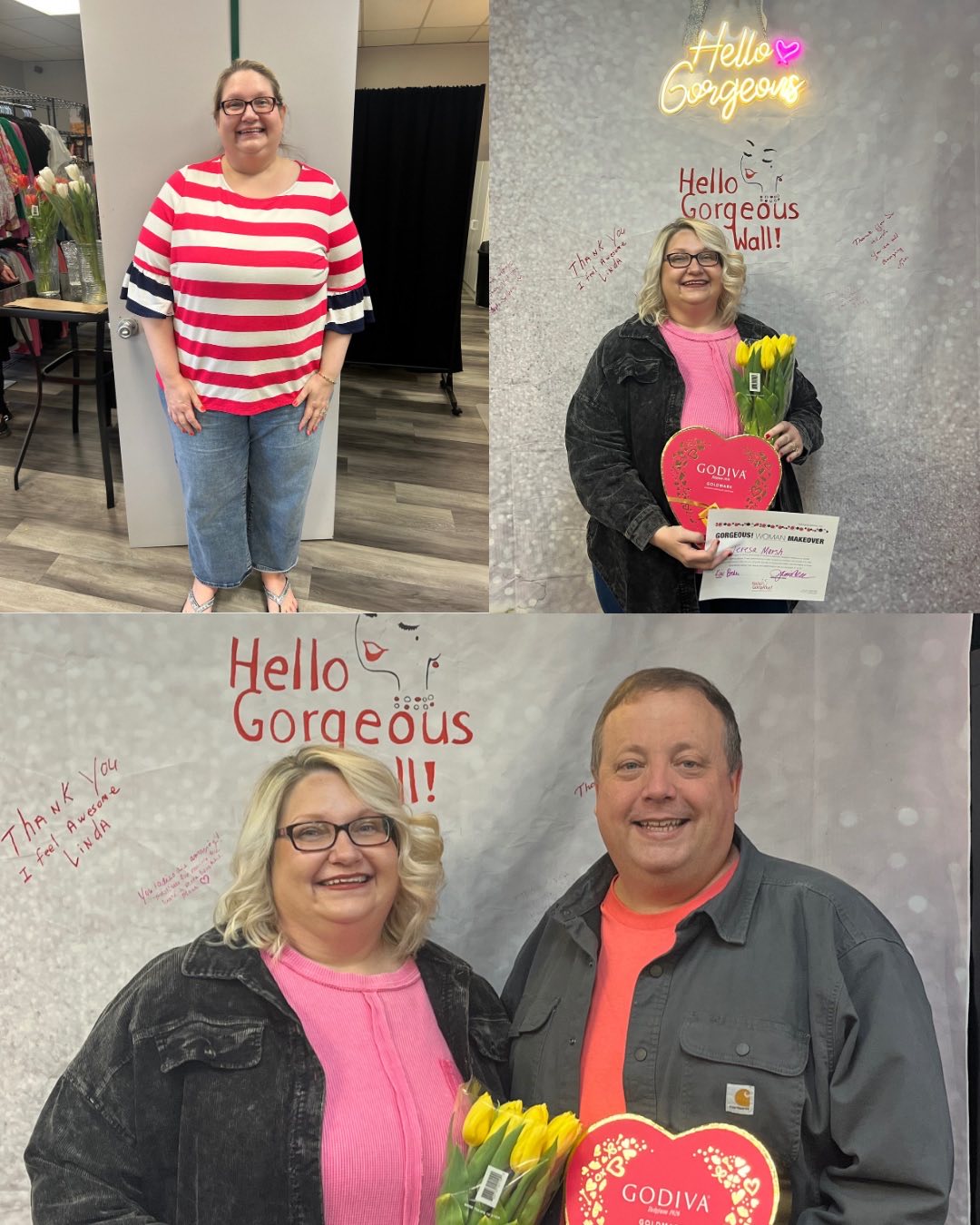 Meet Teresa. Teresa’s wonderful husband Jaime nominated her for this surprise makeover and drove all the way here from West Virginia! The selfless love that Jaime has for Teresa is truly inspiring, Teresa has sarcoma and was diagnosed in 2008. She has been in some kind of treatment at Various hospitals from John’s Hopkins in Maryland to Washington D.C. They have put 33,000 miles on their car last year going to all her doctors. Through all of this she remains optimistic and we will say so many prayers for her that she finds out her new treatments did in fact work. We had an amazing day with these wonderful people. This is why we do what we do. Giving someone a great day when they haven’t had one in a really long time is the best feeling imaginable.