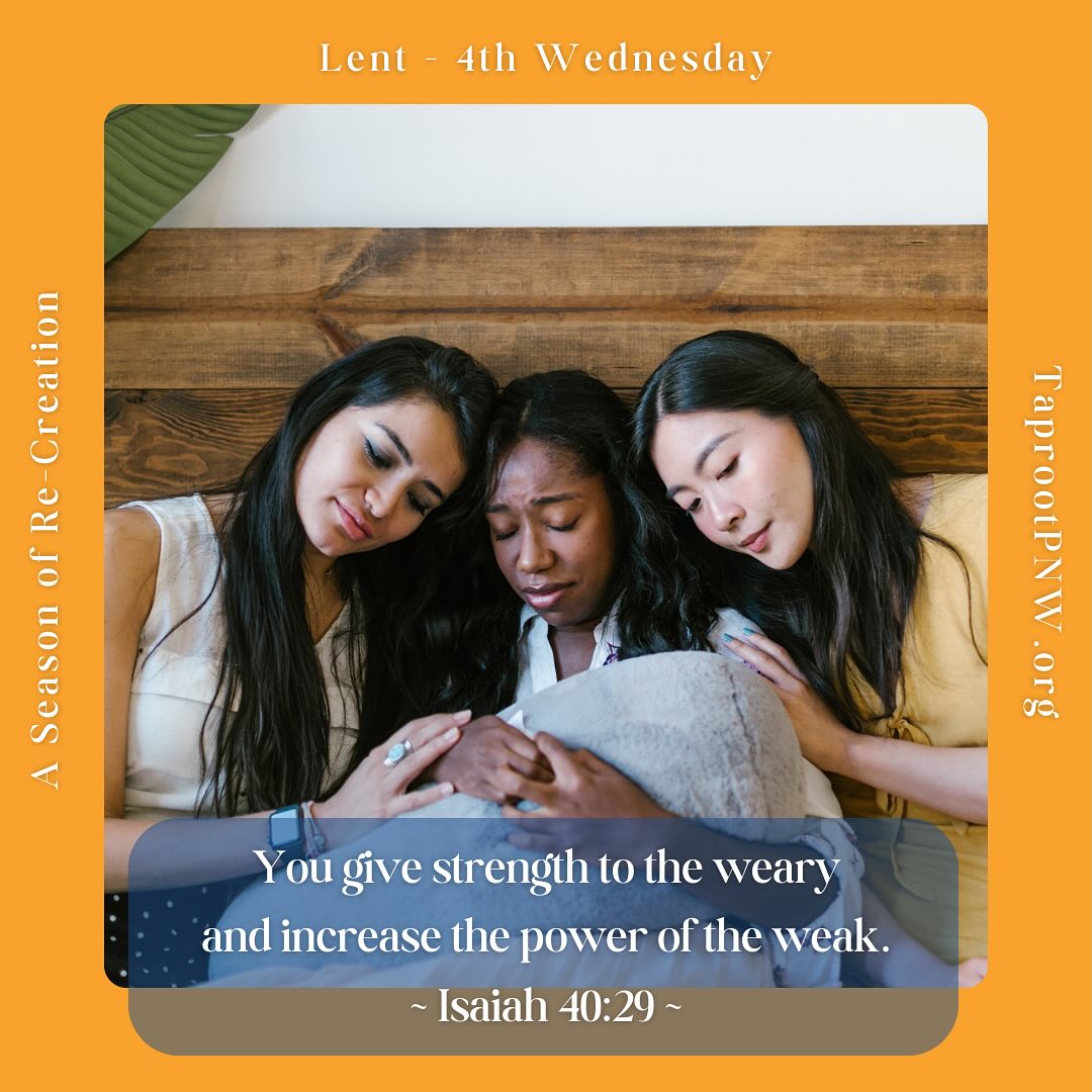Beloved, you know our deepest needs, and hear the cries of every heart. Hear the prayers of the needy, and grant us strength and courage to speak up on behalf of those who have been suffering and silenced. May we bring comfort to the weary and hope to the burdened.
#prayer #lent2025 #comfort #hope #courage #taprootpnw