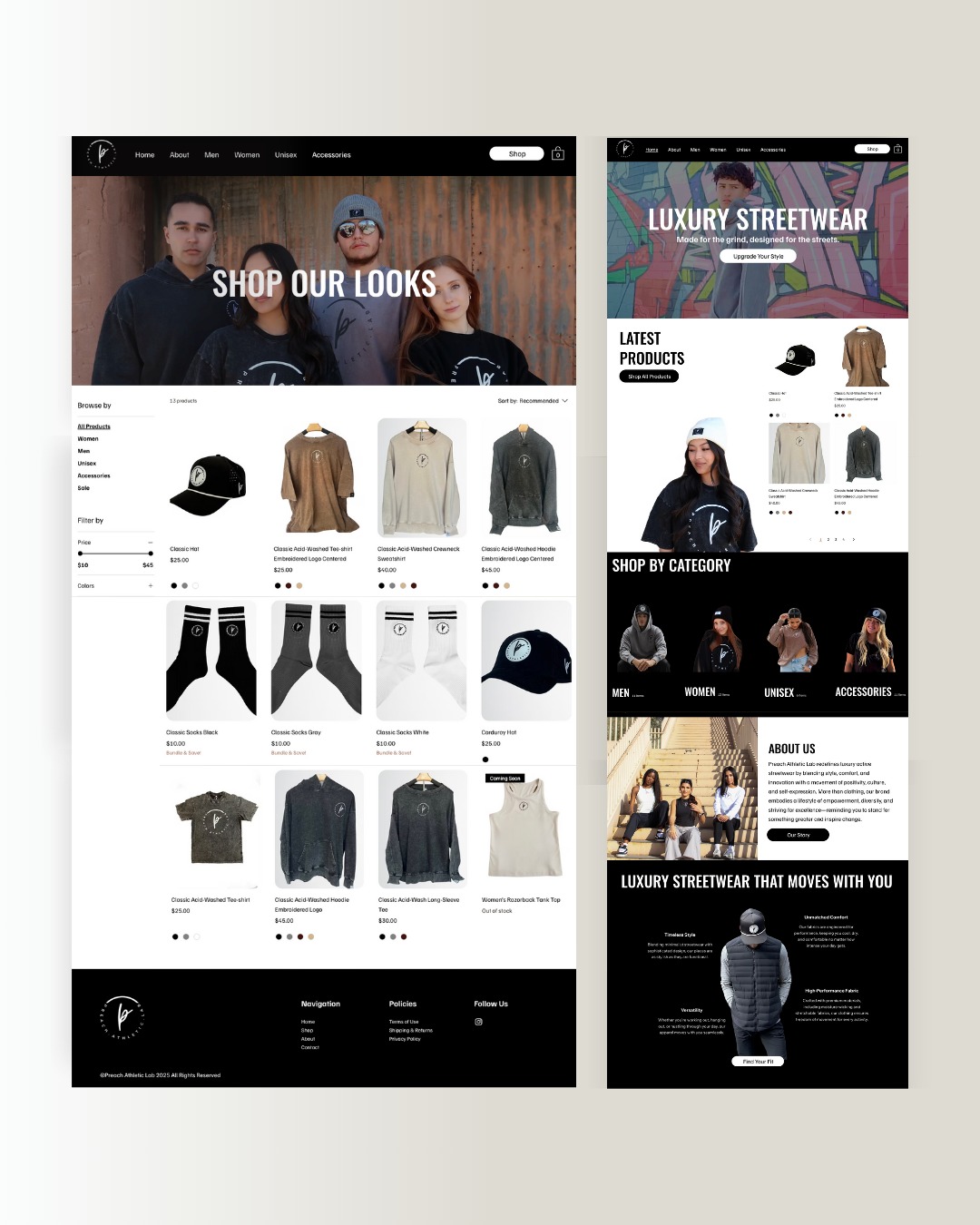 Bold e-commerce website design!
A thoughtfully crafted design and smooth navigation are key to elevating your brand and driving success. Discover how we designed @preachathleticlab site by blending cutting-edge streetwear aesthetics with seamless functionality, offering a truly enjoyable shopping experience on every page.
#webdesigner #ecommercedesign #designexcellence #userexperience #websiteinspiration