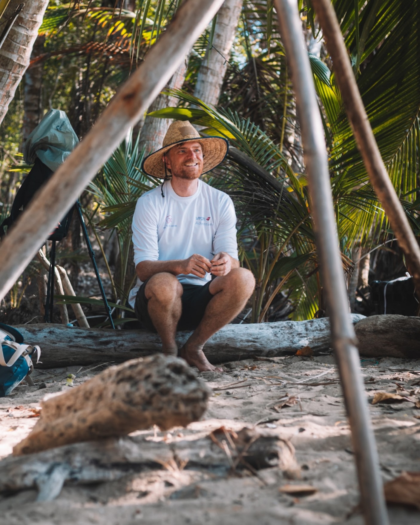 Teaching survival in the tropics with @desertislandsurvival and @virginairlines. Interested in being stranded on a remote tropical island?? #survival #primitiveskills #bushcraft #virginairlines #wildsurvival. 📸 @photoswithmoon