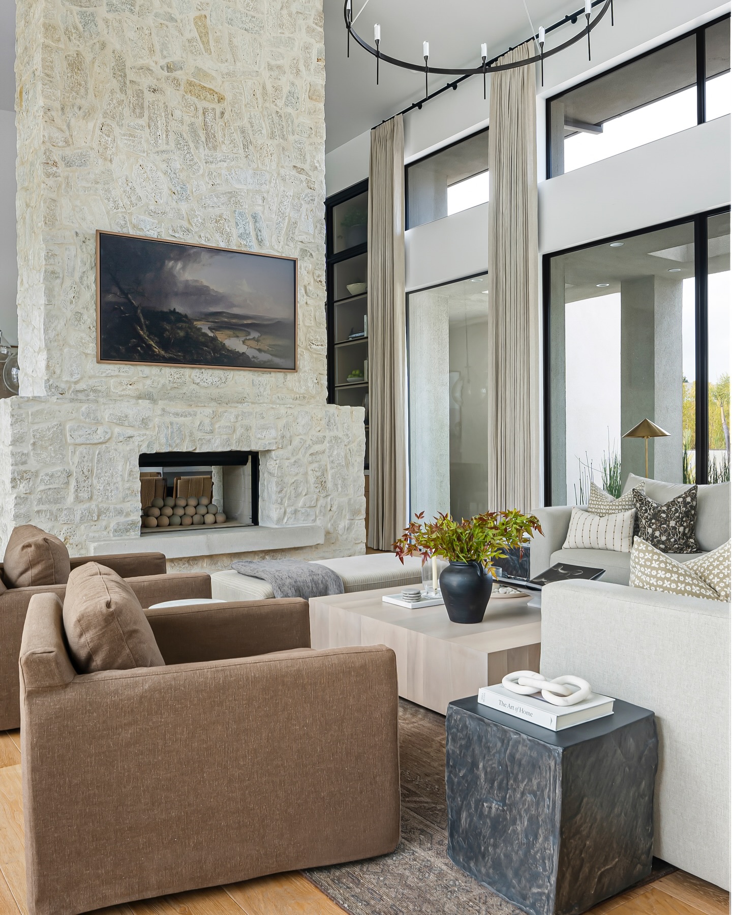One of my favorites of the year! Amazing client, amazing home! It’s a PROCESS to get to the finished product from motorization to fabrication, ordering, tracking, coordination and installation…it takes a village. So proud of our work on this one! Thank you to our lovely clients and all the trades involved to bring this design to life!