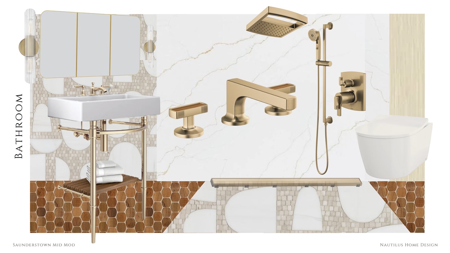 Madmen x Modern-day aesthetic. #midcenturymodernbathroom #midmod #riinteriordesigner