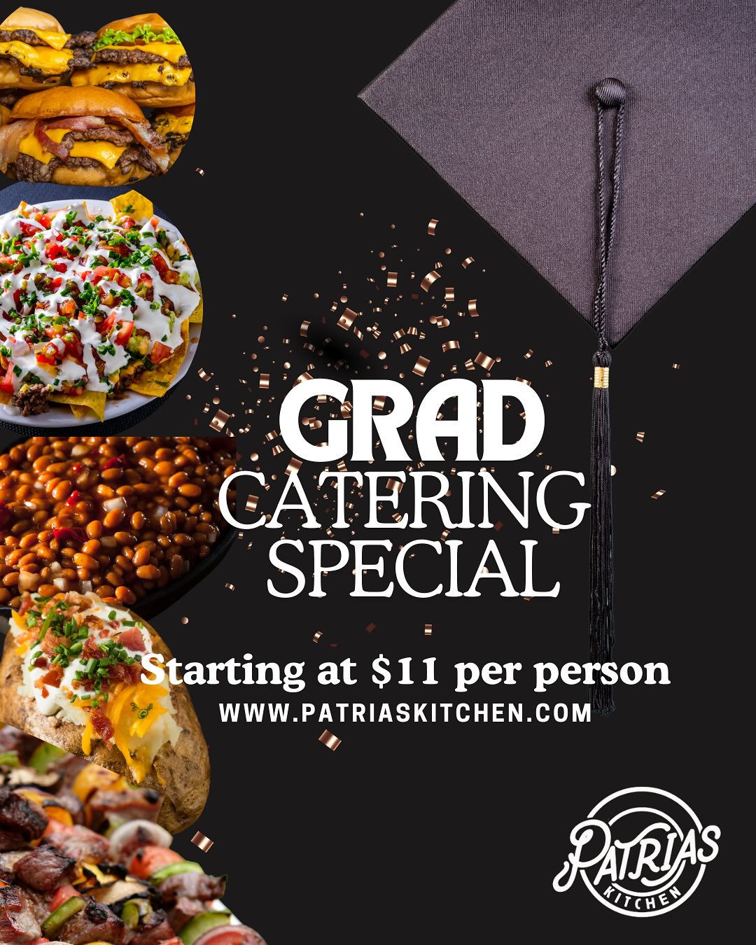 🎓✨ GRAD SEASON IS HERE & WE OUTSIDE… with FOOD. 🍴💃🏽
Whether it’s backyard BBQ vibes or banquet hall energy — Patria’s Kitchen is bringing the flavor. And guess what?
📣 Starting at just $11 per person.
Cater the party without breaking the grad fund 😌
🔥 Choose your style:
🌮 Taco/Nacho Bar
🍔 Burger Buffet
🍗 Braised or Grilled Chicken Plate
Includes 2 sides | Pickup only | 40-person minimum
🎁 BONUS: Book & you’re automatically entered to WIN a FREE DESSERT TABLE!
➡️ 3 entries when you book
➡️ 5 entries if you book for 50+
➡️ 1 entry just for sharing this post
📆 Winner pulled on Chef Patria’s birthday — April 11!
🚨 Limited slots. First come, first fed.
📲 DM @PatriasKitchenGR
🌐 www.patriaskitchen.com
📞 616-420-4586
👇🏽 Tag a friend with a grad to feed, or someone who just loves flavor!
#PatriasKitchen #GradSeason2025 #GrandRapidsCatering #CaterWithFlavor #GradPartyDoneRight #grfoodie #grandrapids #grandrapidsfoodie