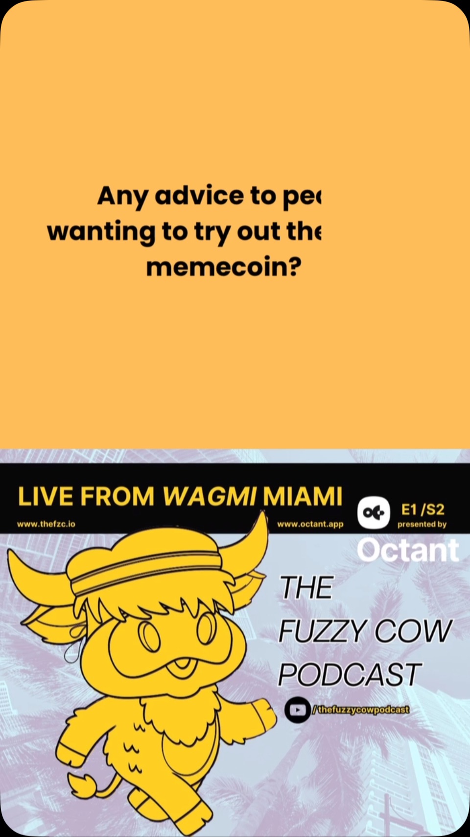 We asked attendees at #WAGMI Miami what’s the number one thing they’d tell people before diving into altcoins? Check out a snippet here and catch episode 1 on YouTube now! Episode 2 coming 4/11/25. Presented by Octant