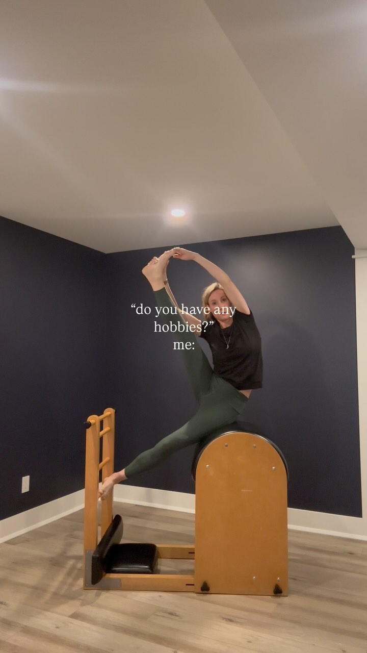 I guess this is what the kids are posting now.
Pilates is what I do in my free time aka after the kids are asleep. It’s also my career so win/win for me.