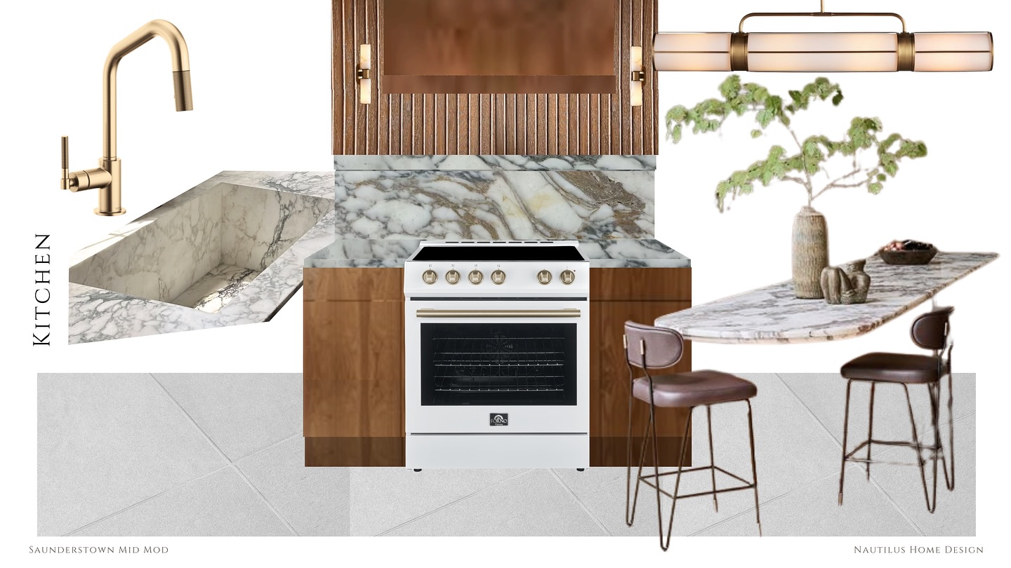 Swanky mid-century modern kitchen moodboard.
#swankykitchen #midcenturymodernkitchen #midmod #riinteriordesigner
