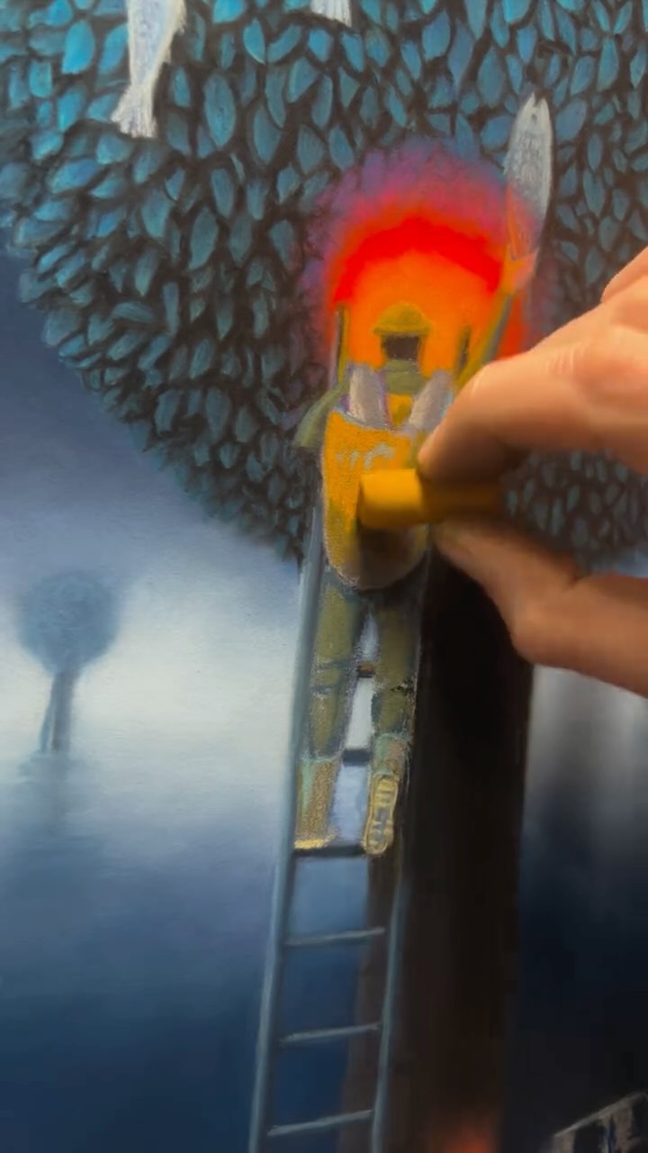 Bringing the main character of my new drawing to life! ✍️🎨
#workinprogress #drawing #timelapse #surrealism #art #pastel