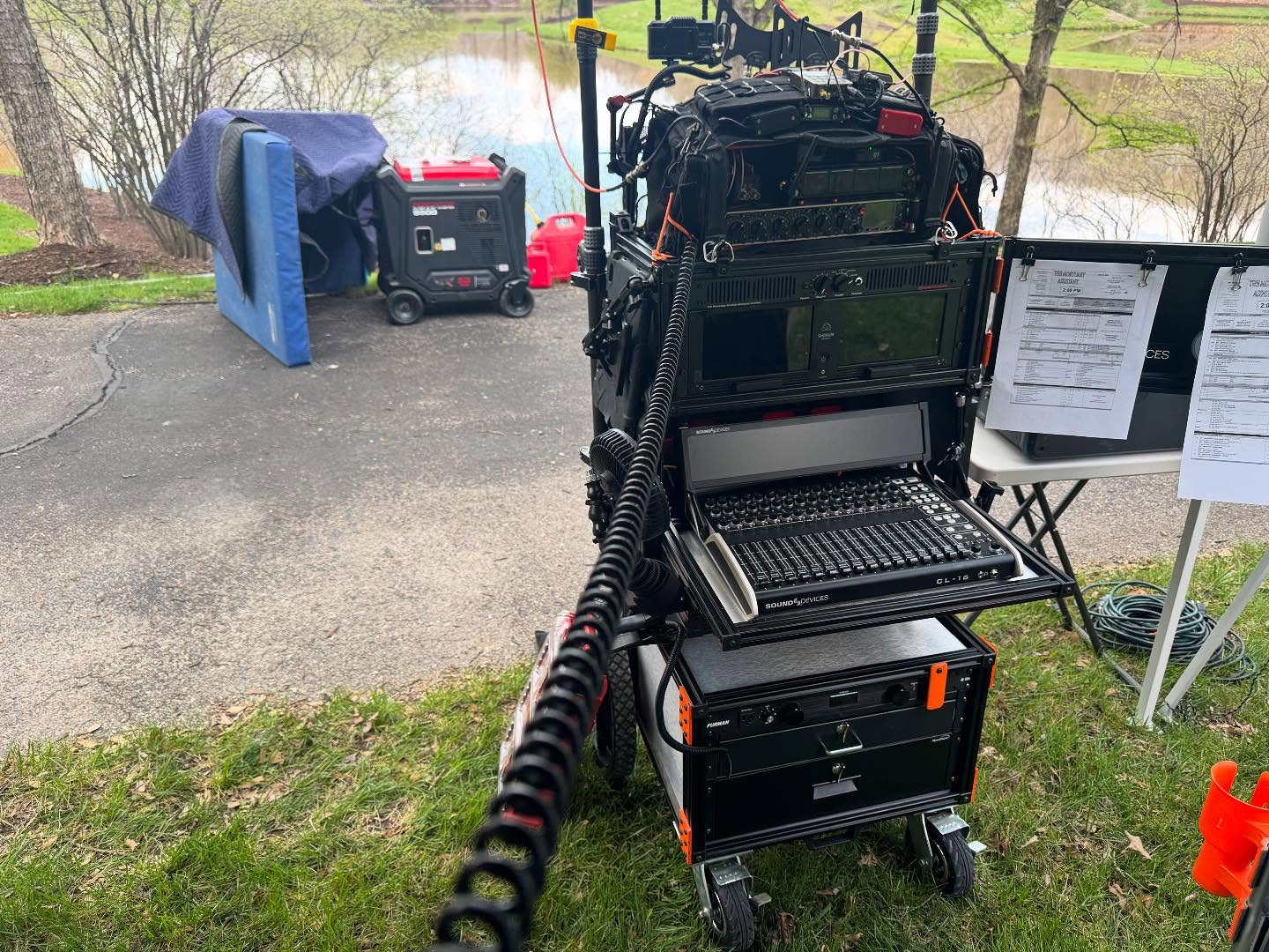 They put me right next to a generator….but they did try to muffle it for me! #wishmeluck #soundmixerlife