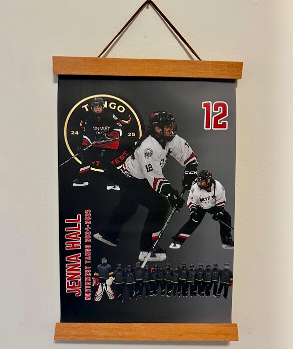 These canvas poster prints made great player gifts for the @nw_u19a_tango ringette team!
These durable prints will last a lifetime - given a uv protectant finish just like our regular stretched canvas. These are just hung in trendy way with wooden poster hangers which makes them affordable and stylish!
#natsprintingco #okotokssmallbusiness #canvasprints #canonimageprograf #okotoksmoms #okotoksmamas #okotoksmomasentrepreneurs #posterprint #ringette #playergifts