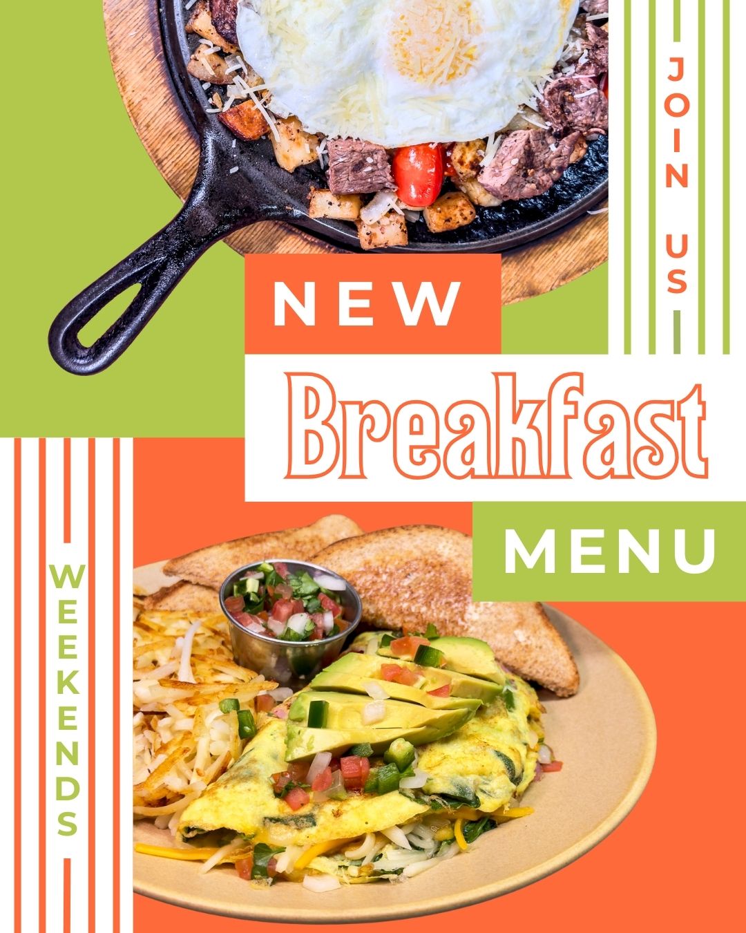 🍳 Big NEW Flavors for Breakfast Fans! 🥞
Our new breakfast menu is here, and it’s loaded with creative flavors we know you’ll love! Think fluffy omelettes, sizzling skillets, bountiful benedicts, and crispy Chicken Fried Steaks dripping with house-made gravy! 🤤
With over 40 fresh options, including 17 all-new dishes, there’s something for everyone—whether you’re after a comforting classic or a bold new favorite.
👩💻Check out our home page for the full menu!
⏰ Available FRIDAY, SATURDAY & SUNDAY until 11am — your new weekend go-to is here!
.
.
.
#FarmingtonNM #FarmingtonEats #FarmingtonFoodie #FourCornersFood #FarmingtonRestaurants #NewMexicoEats #SupportLocalFarmington #EatLocalFarmington