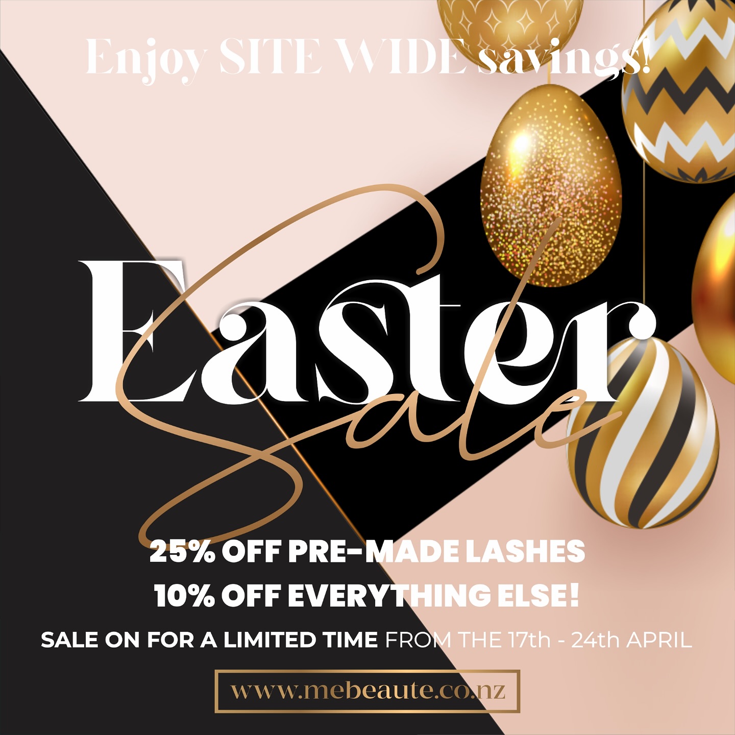🌷🐰 Happy Easter from Mebeaute Supply! 🌼 Enjoy 25% off all pre-made lashes and 10% off everything else, including furniture! Discounts automatically applied at checkout!
Treat yourself this holiday! 💖✨ #EasterSale #MebeauteSupply