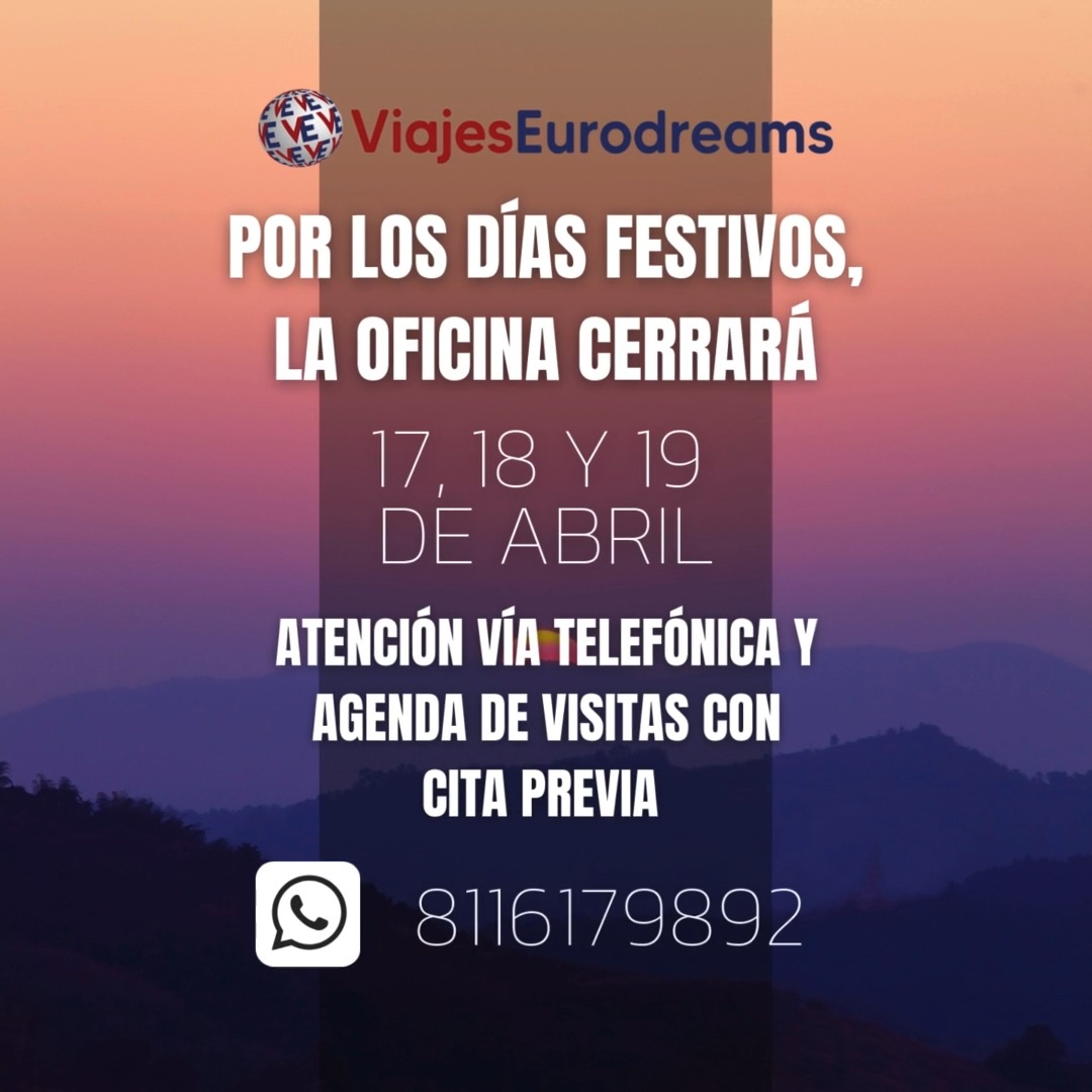 #aviso #semanasanta #diasfestivos #eurodreams