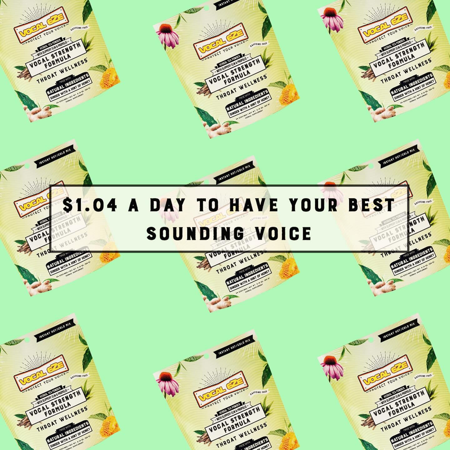 Strong, Supported Voices—For About a Dollar a Day
.
Our Vocal Strength Tea Formula is crafted to support vocal wellness whether you sip it hot or iced.
.
Each pouch includes 24 servings for just $24.99—that’s only $1.04 per cup.
.
Enjoy daily vocal care for an entire month at around $31. -> Get Yours Today <-
.
Your voice is your instrument—nourish it affordably, every day.
.
.
.
#vocalwellness #vocalcare #vocalcoaching #voicehealth