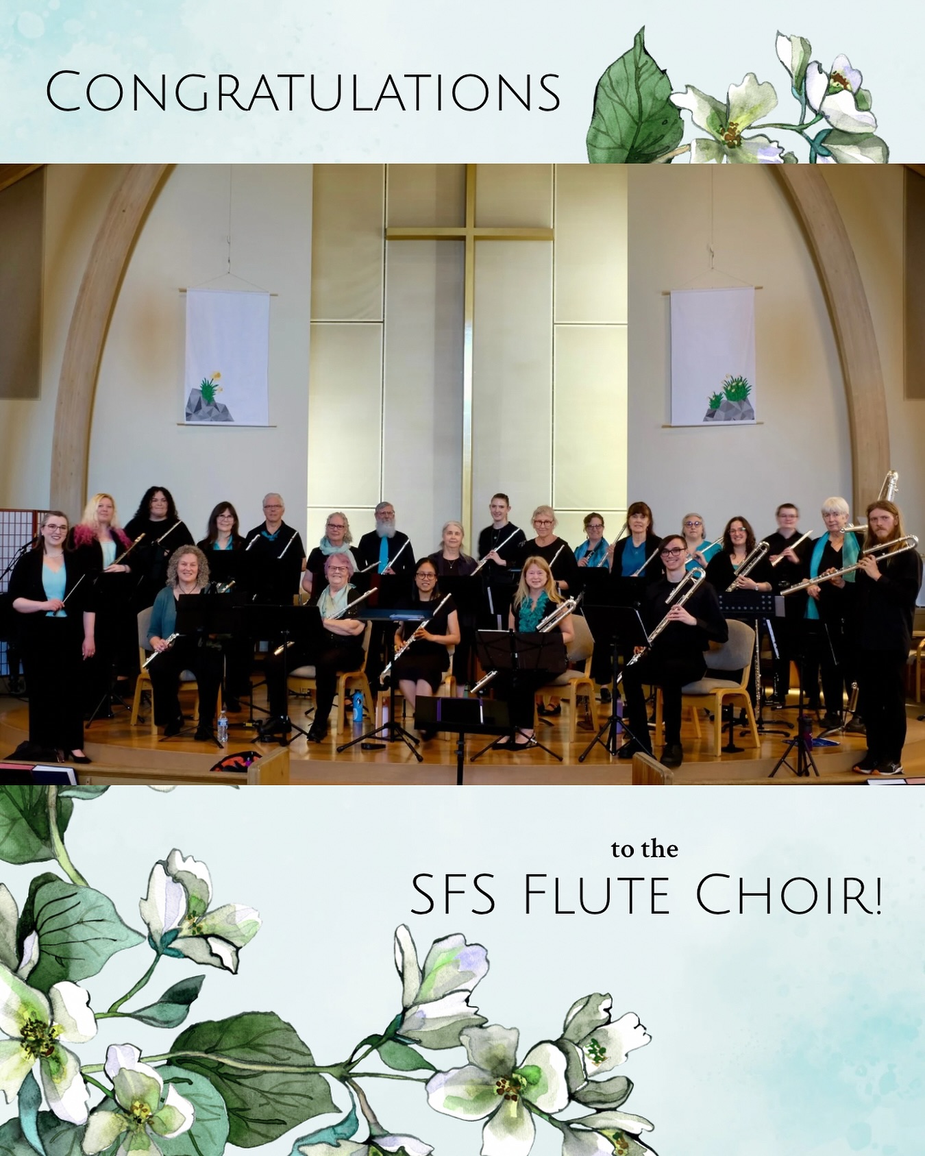 Congratulations to the @seattleflutesociety Flute Choir on a brilliant concert this afternoon! I’ve had so much fun in my first season directing this ensemble and I’m so grateful to all of our members for their hard work and dedication. I can’t wait to see how we grow in the future. Stay tuned for concert recordings, coming to our YouTube channel soon! #flute #flutechoir #seattleflutesociety