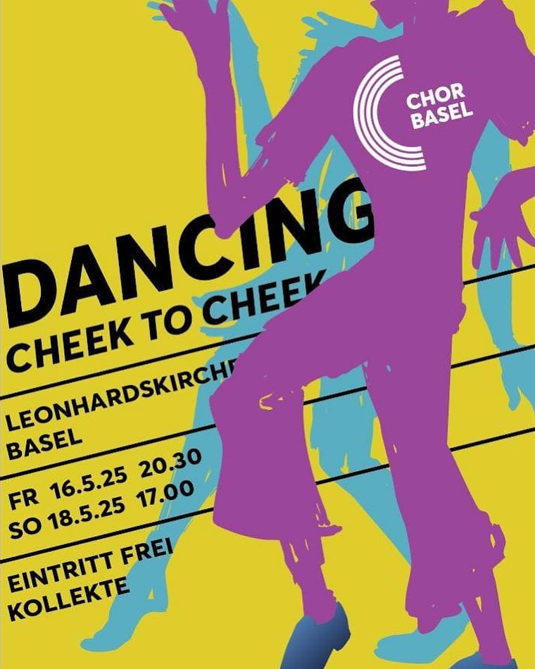 🪩 💃 🕺✨
Am 16. und 18. Mai ist es soweit:
„Dancing cheek to cheek“!
Der ChorBasel wirbelt sich mit Leidenschaft durch die Genres: Jazz trifft Madrigal, Pop küsst Klassik, Volksmusik folgt auf Disco.
„Dancing cheek to cheek“ ist kein Konzert wie jedes andere: Hier wird (noch mehr als sonst!) gefühlt, geschwitzt und getanzt. Eine Bühne voller Bewegung und Klang.
Möchtest du nebst den ESC-Vibes in der Stadt auch ChorBasel-Vibes geniessen?
Ja?
Wir freuen uns auf dich!! ✨
#chor #leonhardskirche #chorbasel #eurovisionsongcontest ;)