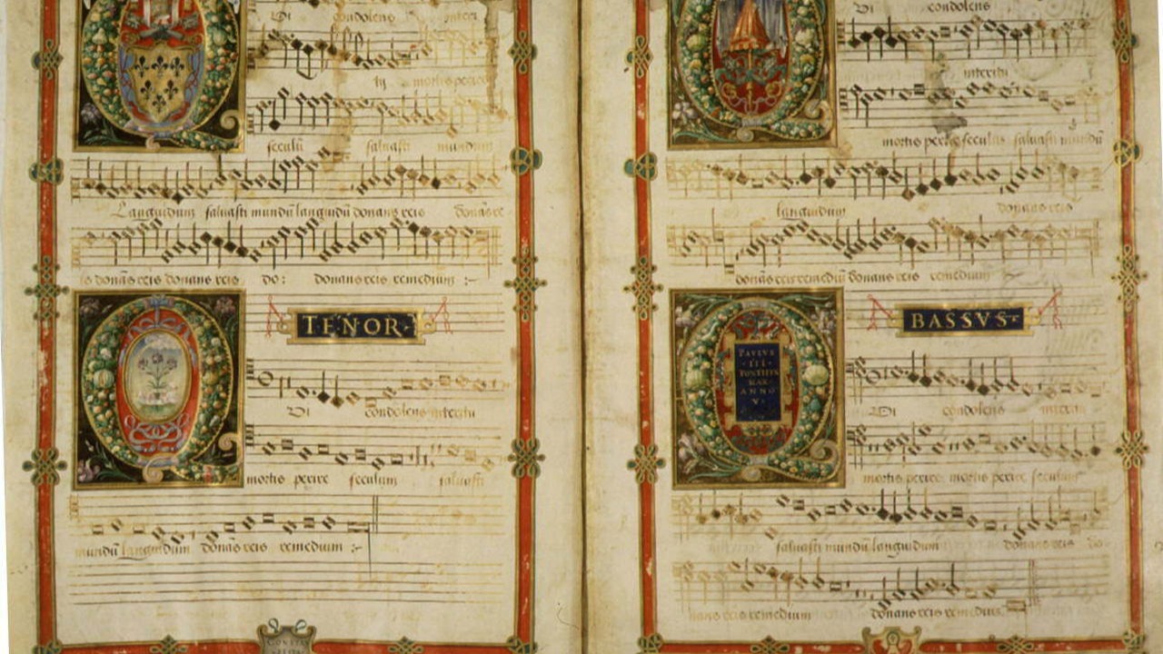 Costanzo Festa
BBKL II
Spalte 23
Autor: Friedrich Wilhelm Bautz
FESTA, Costanzo, pästlicher Kapellsänger und Komponist, * um 1480 in Villafranca Sabauda bei Turin, † 10.4.1545 in Rom.
https://www.bbkl.de/index.php/frontend/lexicon/F/Fe/festacostanzo-88878
Bild: Polyphonic hymns and magnificats of Costanzo Festa, manuscript facsimile.
Notenblatt einer Komposition von Costanzo Festa.