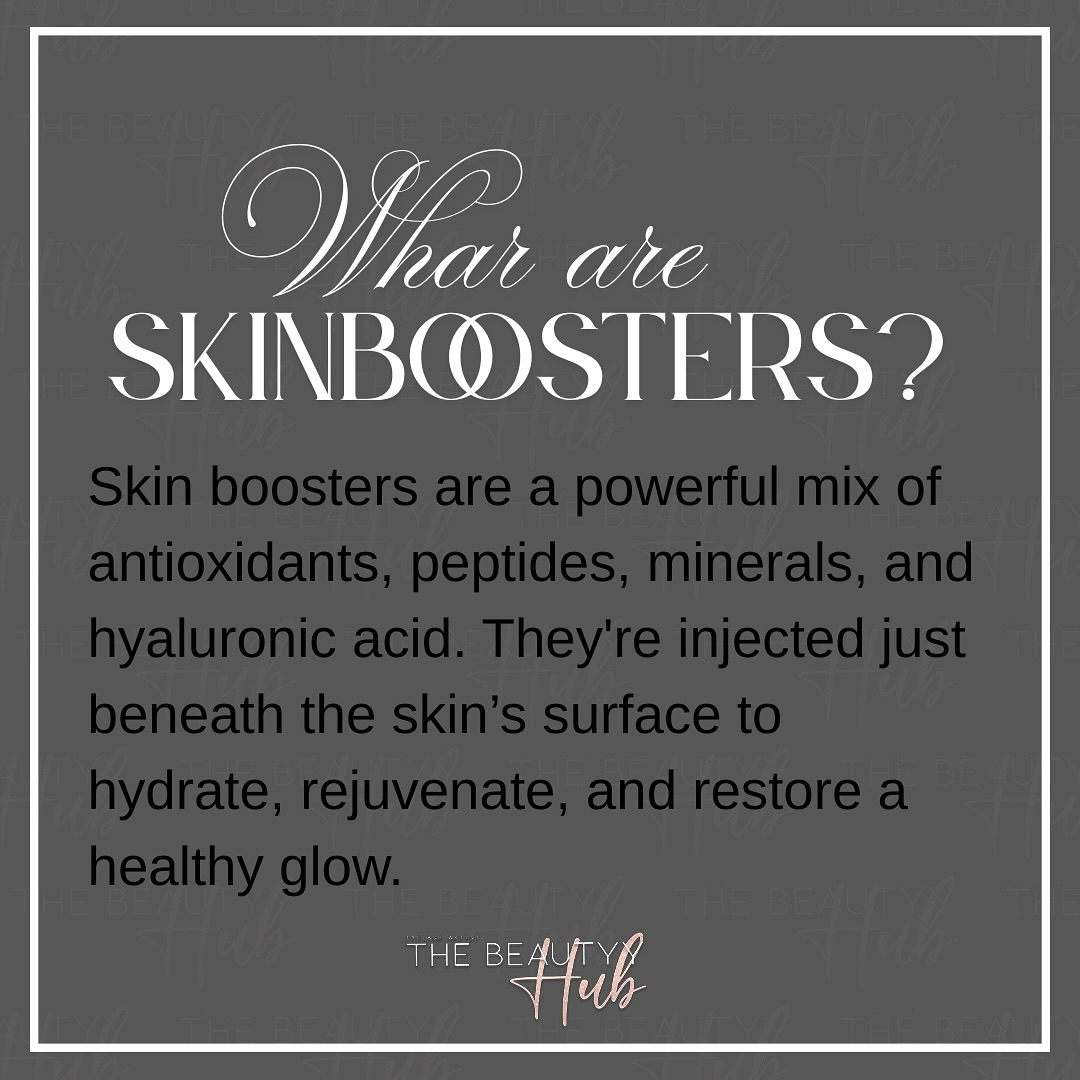 ✨SKIN BOOSTERS✨
Skin boosters are a highly effective treatment designed to deeply hydrate the skin, improve its texture, and reduce the appearance of fine lines and wrinkles. By delivering key ingredients like hyaluronic acid, peptides, and antioxidants directly into the skin, they stimulate collagen production and enhance skin elasticity. This helps create a smoother, firmer, and more youthful-looking complexion. The results are natural and long-lasting, providing a radiant glow and rejuvenated appearance. With minimal downtime, skin boosters offer a subtle yet significant improvement in skin quality, making them a popular choice for those seeking non-invasive, effective skin rejuvenation.
If you’re unsure which treatment is best for you or simply need more information, feel free to send us a direct message. We’re happy to help!