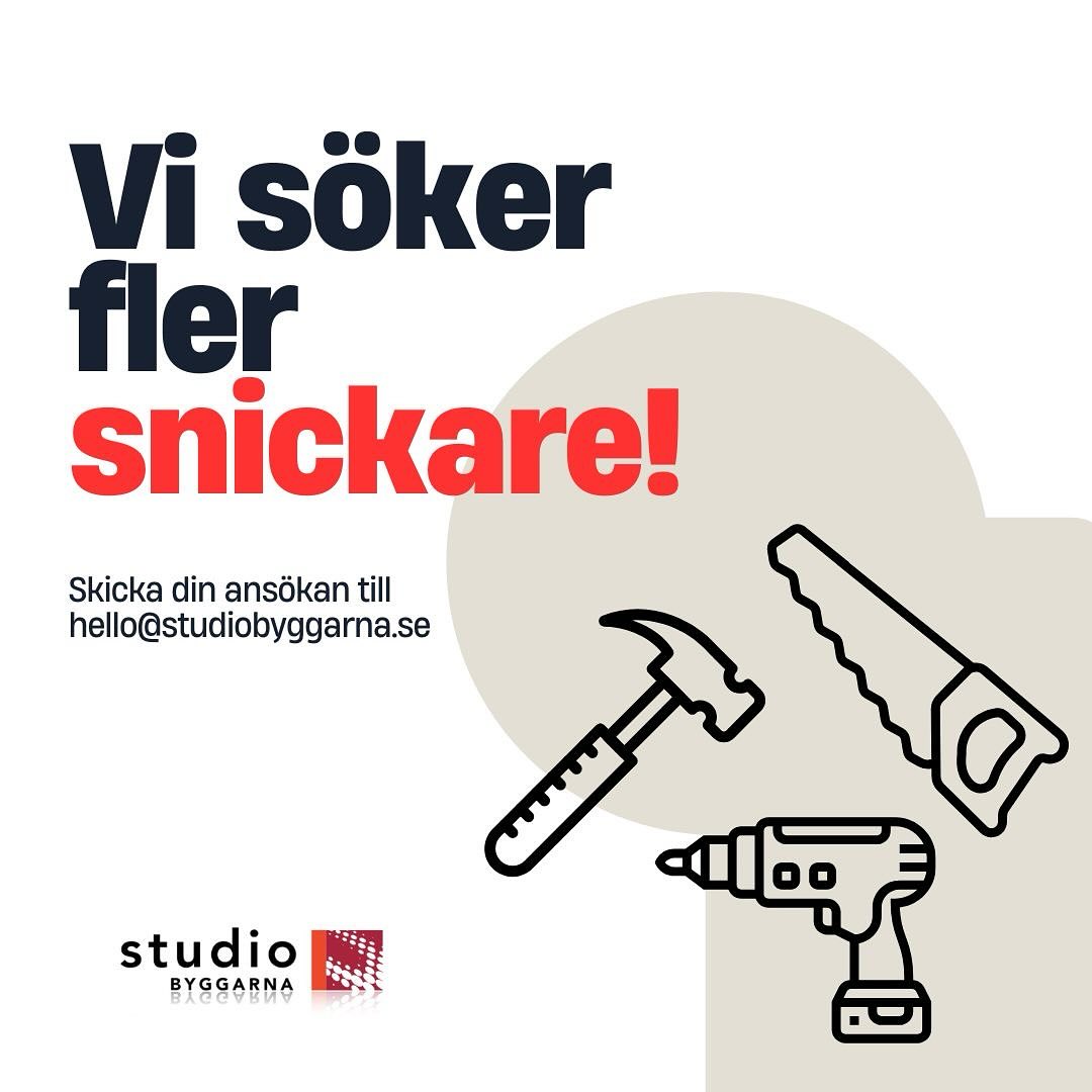Nu söker vi fler drivna och skickliga snickare till vårt team! 👋🏼😃 Vi söker dig som:
- är utbildad snickare med några års erfarenhet
- är driven, lösningsfokuserad och har känsla för detaljer
- är självgående men trivs med att samarbeta i team
- har B-körkort (krav)
Är du eller någon du känner intresserad? Maila din ansökan till hello@studiobyggarna.se ⭐️