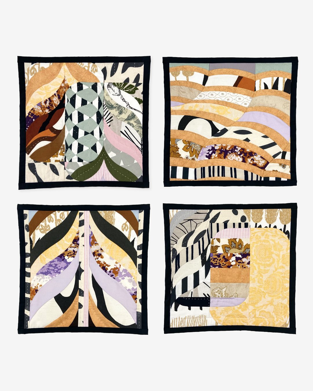 These are the smallest pieces I’ve created so far - Small Delight 1-4. Each one is a unique character with its own details and patterns, yet they come together through a shared colour palette and recurring elements. The result is a playful and intriguing composition that works both individually and as a set.
Size: 42-43 cm x 42 cm (16 1/2”-17” x 16 1/2”).
More details and images in my shop: www.atelierveini.com/store