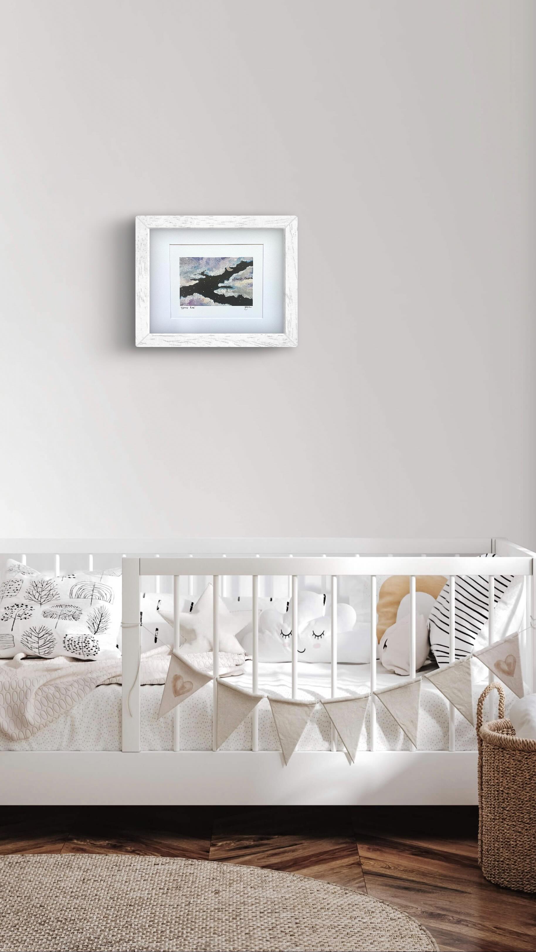 Learn why the “Almost There” piece is basically magic. ✨🌙☁️
.
.
.
.
.
#wildridgemoon #letinyourlunarlight #skyscapeart #cloudart #meditativeart #spiritualart #whimsicaldecor #denverartcollector #nurserydecor