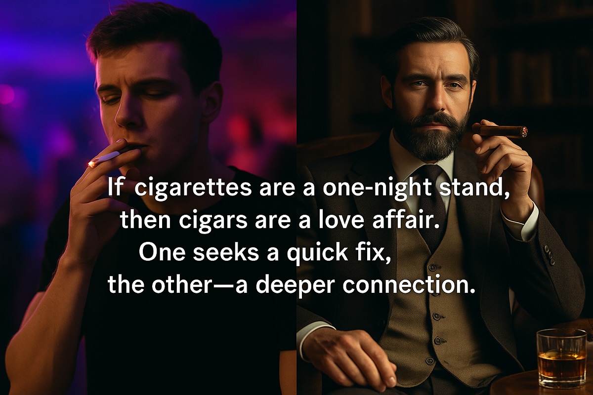 Cigar Philosophy: A Cigar Is an Act of Patience 🕰️
In a world of instant everything, a luxury cigar is a rare ritual. Premium cigars invite us to slow down, breathe, and reflect. 🌬️
If cigarettes are a one-night stand, then cigars are a love affair. 💖 One seeks a quick fix, the other — a deeper connection. #CigarLife #LuxuryLifestyle #PatienceIsLuxury #CigarPhilosophy #LiveTheMoment #GPGrantCigars #GPGrant #ZavenByGPGrant #LuxuryCigars #CigarLovers #Puros #CigarLifestyle #GentlemensChoice #LuxuryCigars #PremiumCigars #CigarAficionado #CigarLifestyle #CigarLovers #CigarOfTheDay #CigarRitual #CigarsAndWhisky #CigarsAndWine #CigarCulture #CigarMoments #CigarsOfInstagram #CigarConnoisseur #cigars #cigar #cigarsmoking #botl #sotl