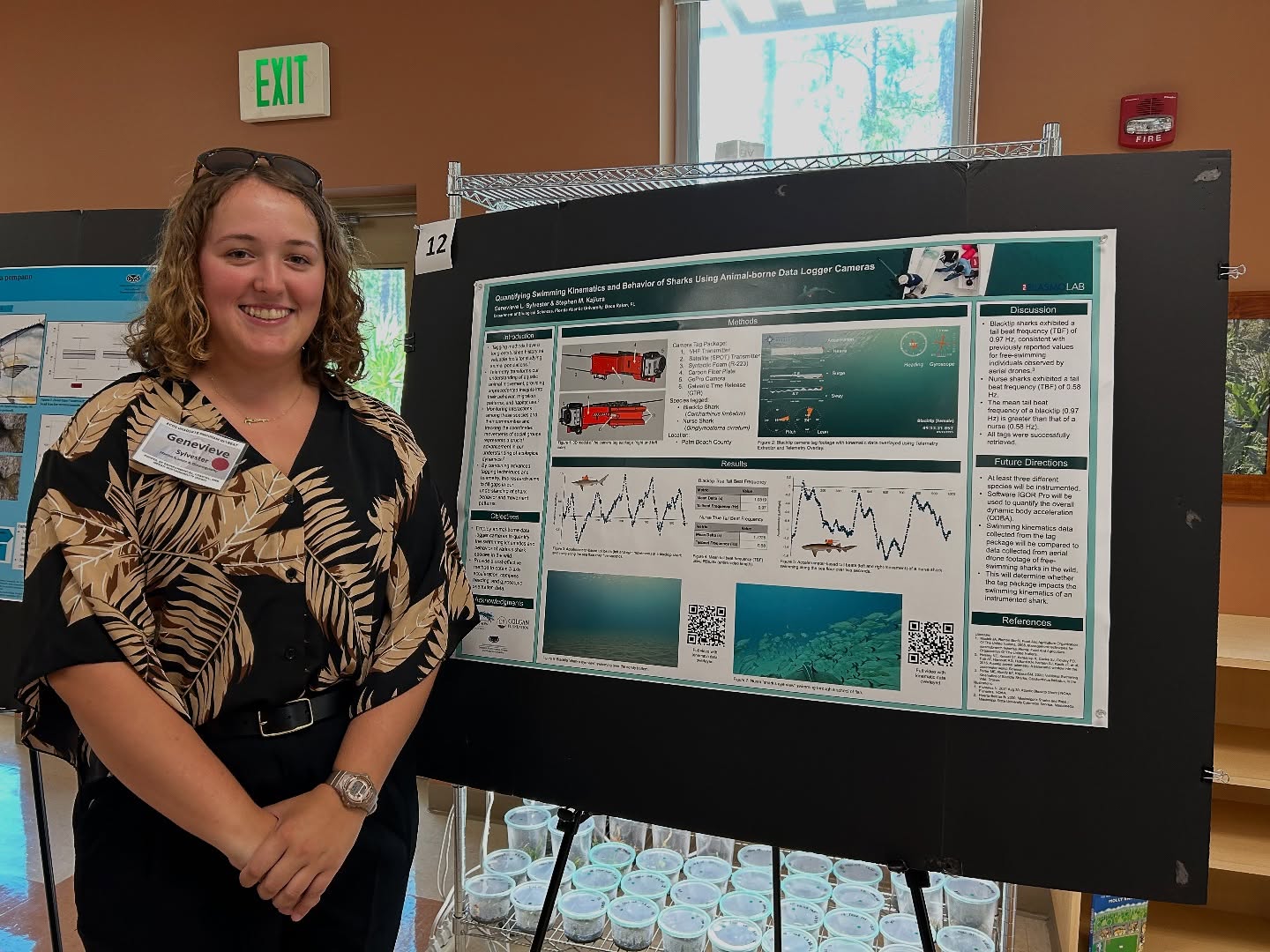 Great day at the @floridaatlantic ECOS retreat. Interesting speakers and fantastic #poster presentations by the #graduate #students from @fau_envirosci @harborbranch and @fauscience. @genevievesly09 presented her work on #swimming #kinematics using a #dorsal #fin mounted #camera #tag. She received support from @pbboatshow and @colganfoundation. #womeninscience #marinebiology