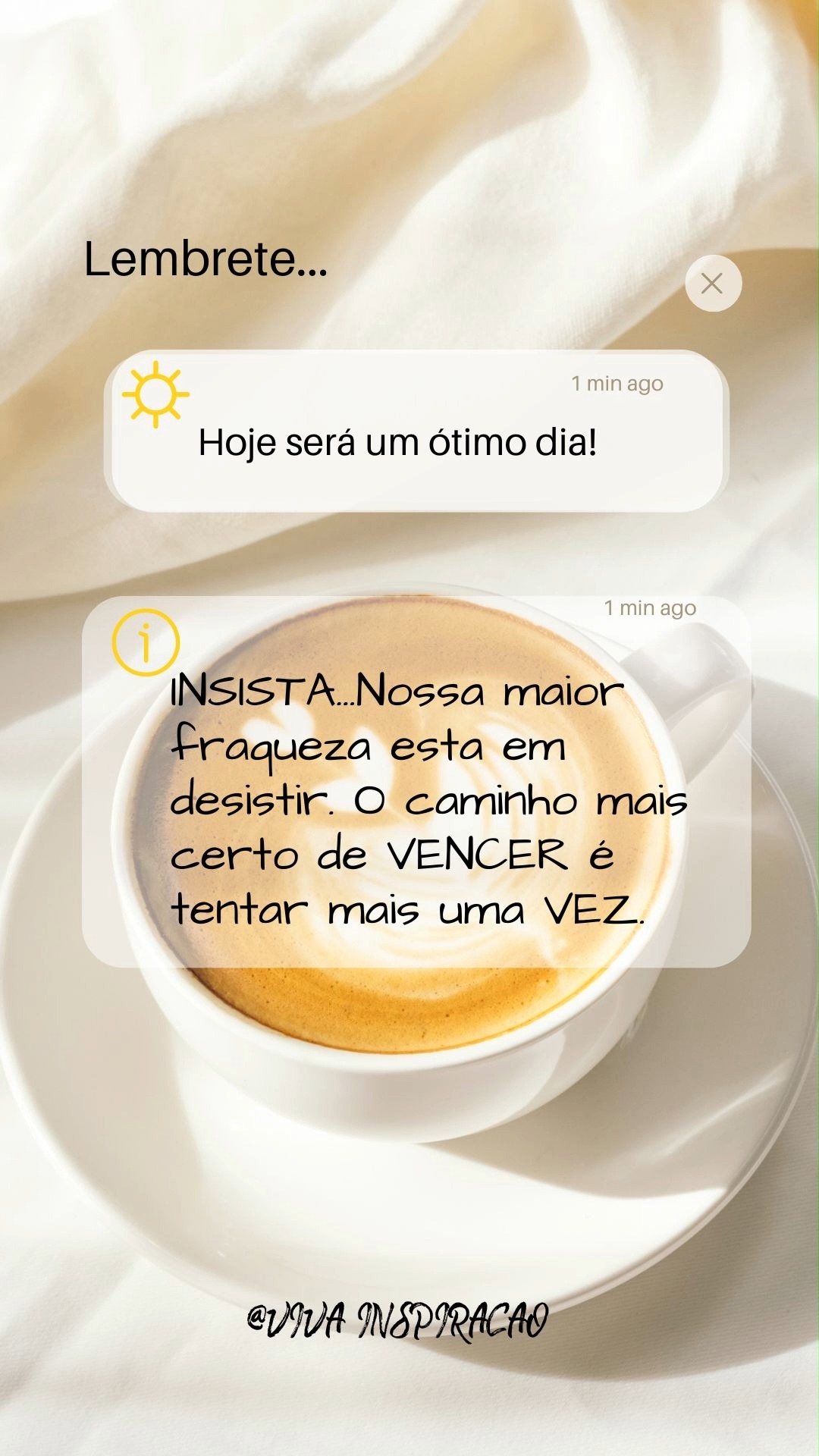 Leia a Legenda...
"💪 A força não está na perfeição, mas na persistência. Lembre-se, cada tentativa é um passo mais perto da vitória. 🌟curta, comenta e compartilha #NuncaDesista
#Insista #Persistência #Motivação #ForçaDeVontade #vivainspiração #CaminhoDoSucesso #InspiraçãoDiária