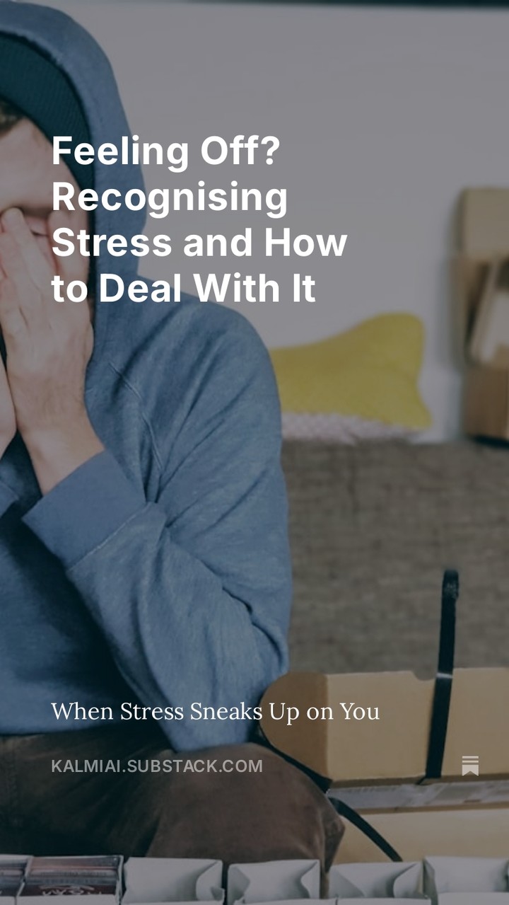 Feeling a bit “off” lately? You’re not alone, cos same - and it might be your body waving a red flag.
💤 Sleepless nights
😤 Tight shoulders
😵💫 Racing thoughts at 3AM
Your body remembers what your mind tries to forget: stress. In our latest article, we explore how stress sneaks up on you—and how to take back control.
✨ Includes a free AI prompt to help you uncover what’s really going on and build a simple action plan to take care of business and feel better fast.
Check out the article on Substack: https://kalmiai.substack.com/p/feeling-off-recognising-stress-and
🧠 Start your calm-back journey now. 🔗 Link in bio or visit kalmi.com.au
#StressRelief #MentalHealthAwareness #EmotionalSupport #KalmiLite #MindBodyConnection #BurnoutRecovery #StressSigns #AnxietyHelp #WellbeingJourney #DailyReset #EmotionalWellness
