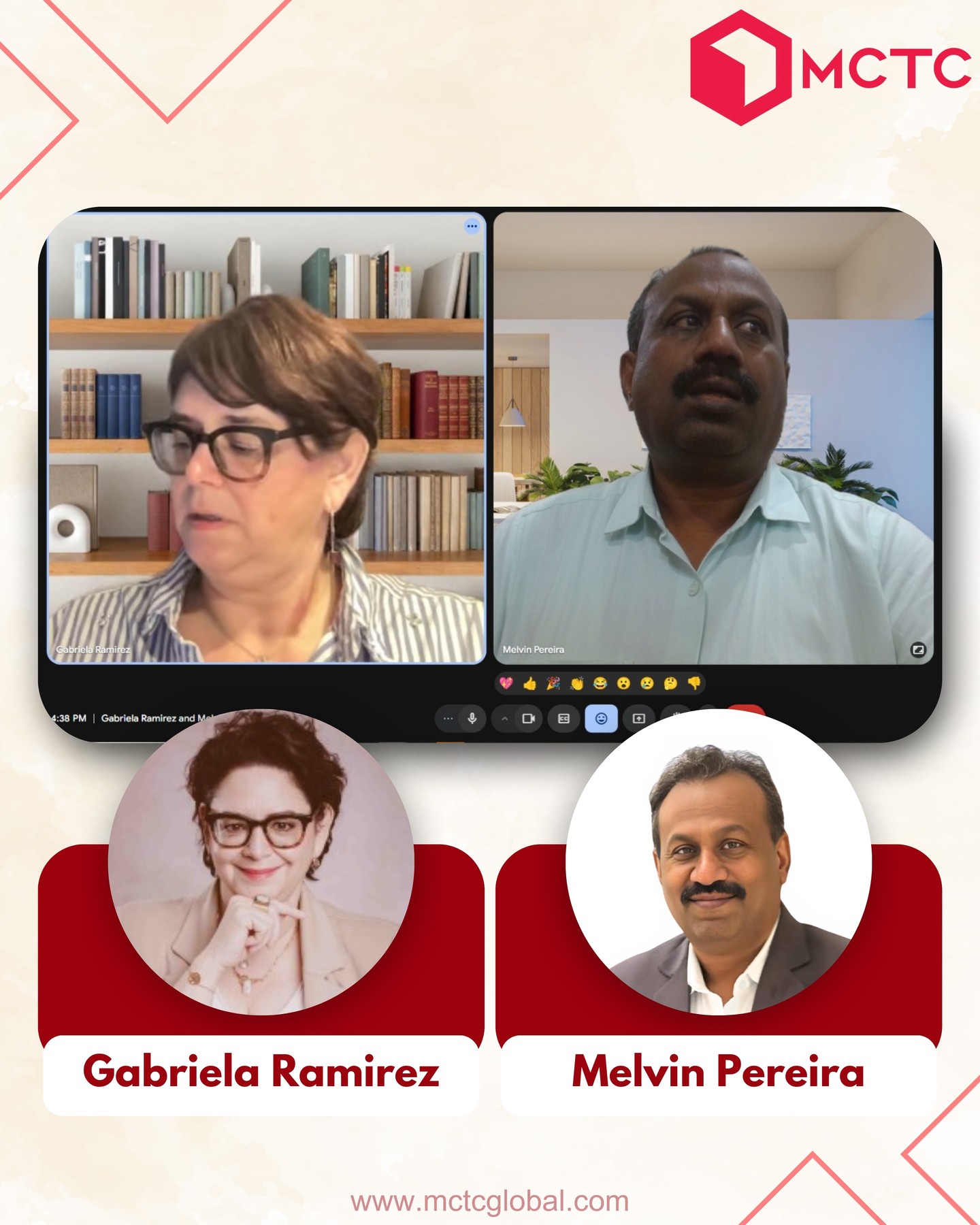 Insightful exchange with Gabriela Ramirez Steinmetz from Germany.
Gabriela is a visionary Coach and Helopreneur, empowering individuals to unlock purpose-driven paths and meaningful impact through clarity and inner alignment.
At MCTC Global, we value cross-border conversations that shape a better, more connected future.
#MCTCGlobal #MelvinPereira #GabrielaRamirez #VisionsCoach #Helopreneur #LeadershipSupport #GlobalConnections #CoachingForChange #GermanyBusiness #PurposeDrivenSuccess #Habitcoach #Leadershipcoch #BNI