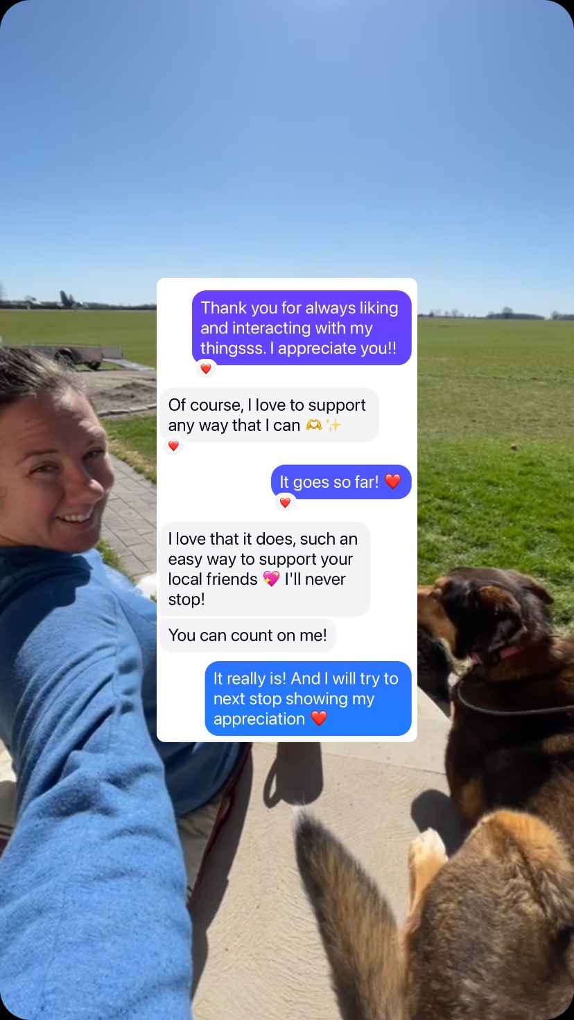 Those double taps matter folks! Interacting with social media for your friends and local business owners goes so much further than you know. Every like, ever comment, every share. We see it. We appreciate it. We love you for it.
The easiest way to support your local small business is by interacting with what they share on social media, even if you never buy a thing, that kinda currency is irreplaceable.
Thank you every one of who you interacts! I appreciate you too ❤️❤️❤️